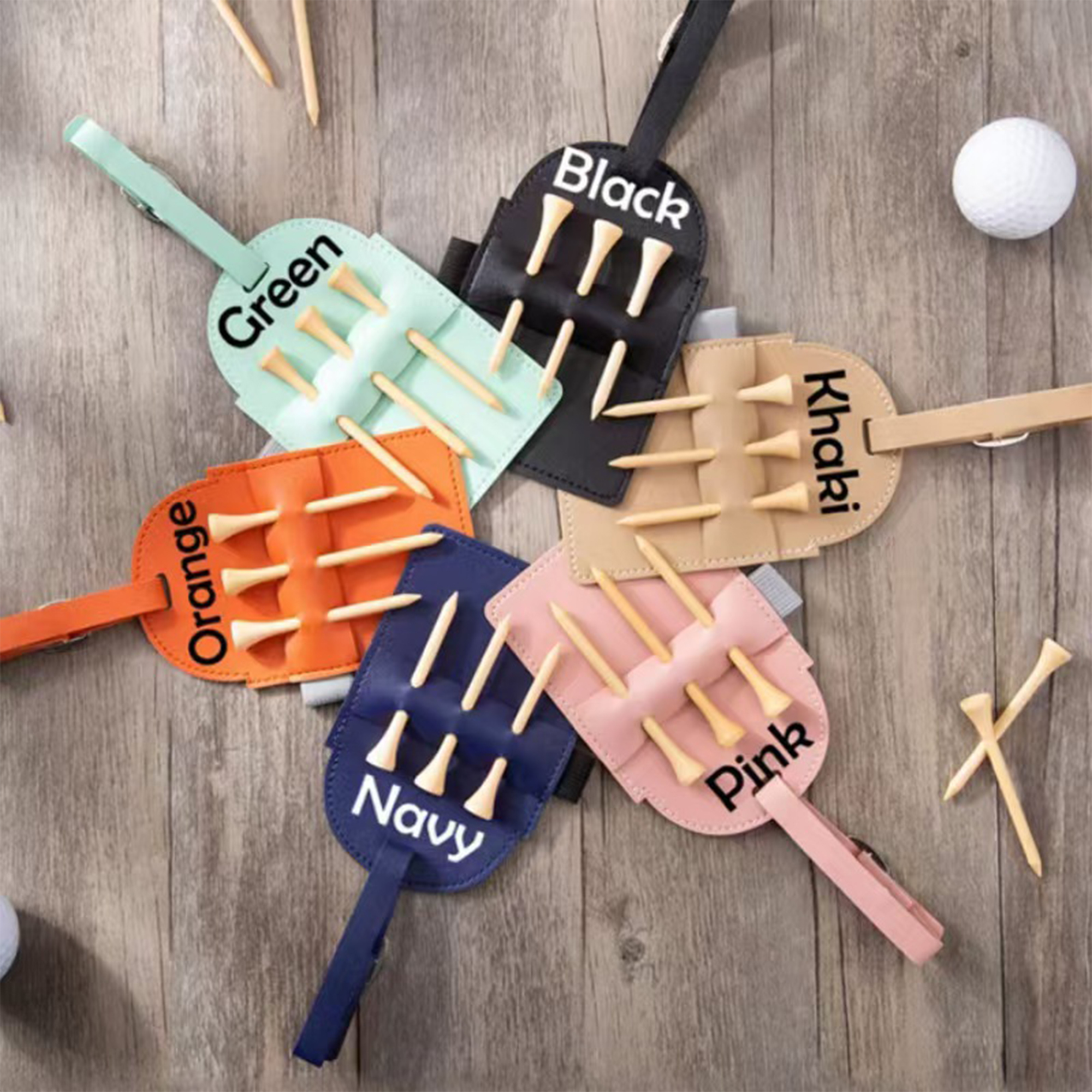 Leather Personalized Golf Tee Case 6