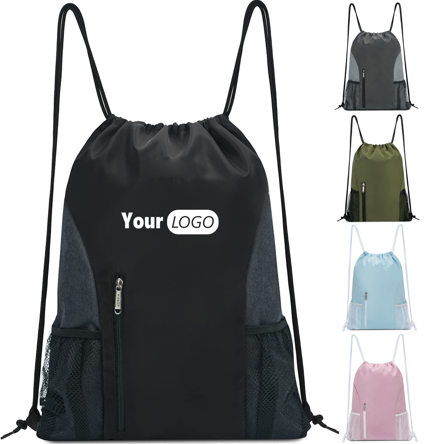 Sports Gym Water Resistan Drawstring Backpack for Women Men