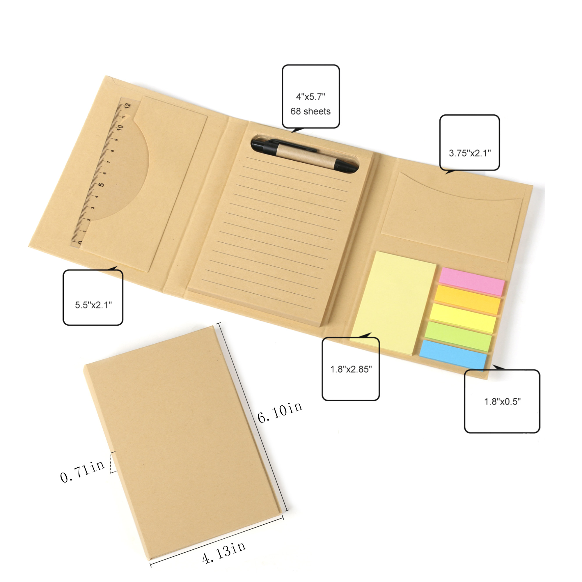 Kraft Paper Multi-Functional Sticky Notebook 5