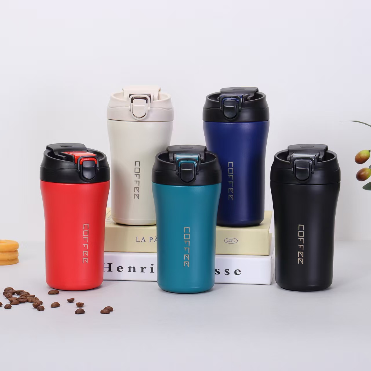 Minimalist On The Go Insulated Stainless Steel Dualsip Coffee Mug&Tumbler For Travel&Home&Office&Car