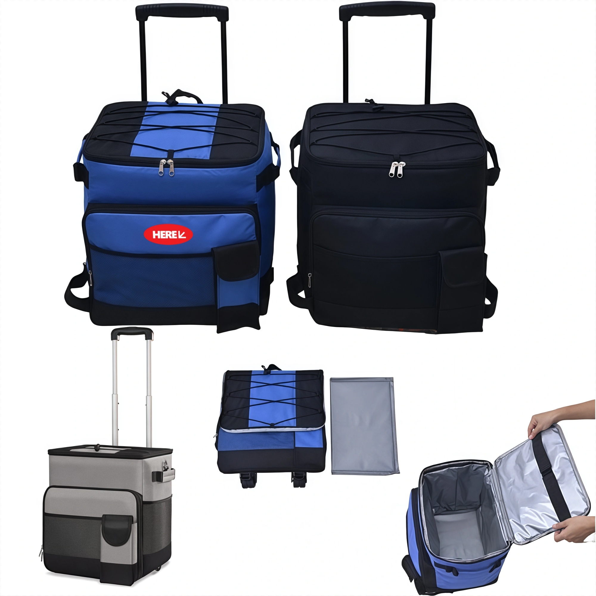 Portable Roller Coolers with Foldable Handle