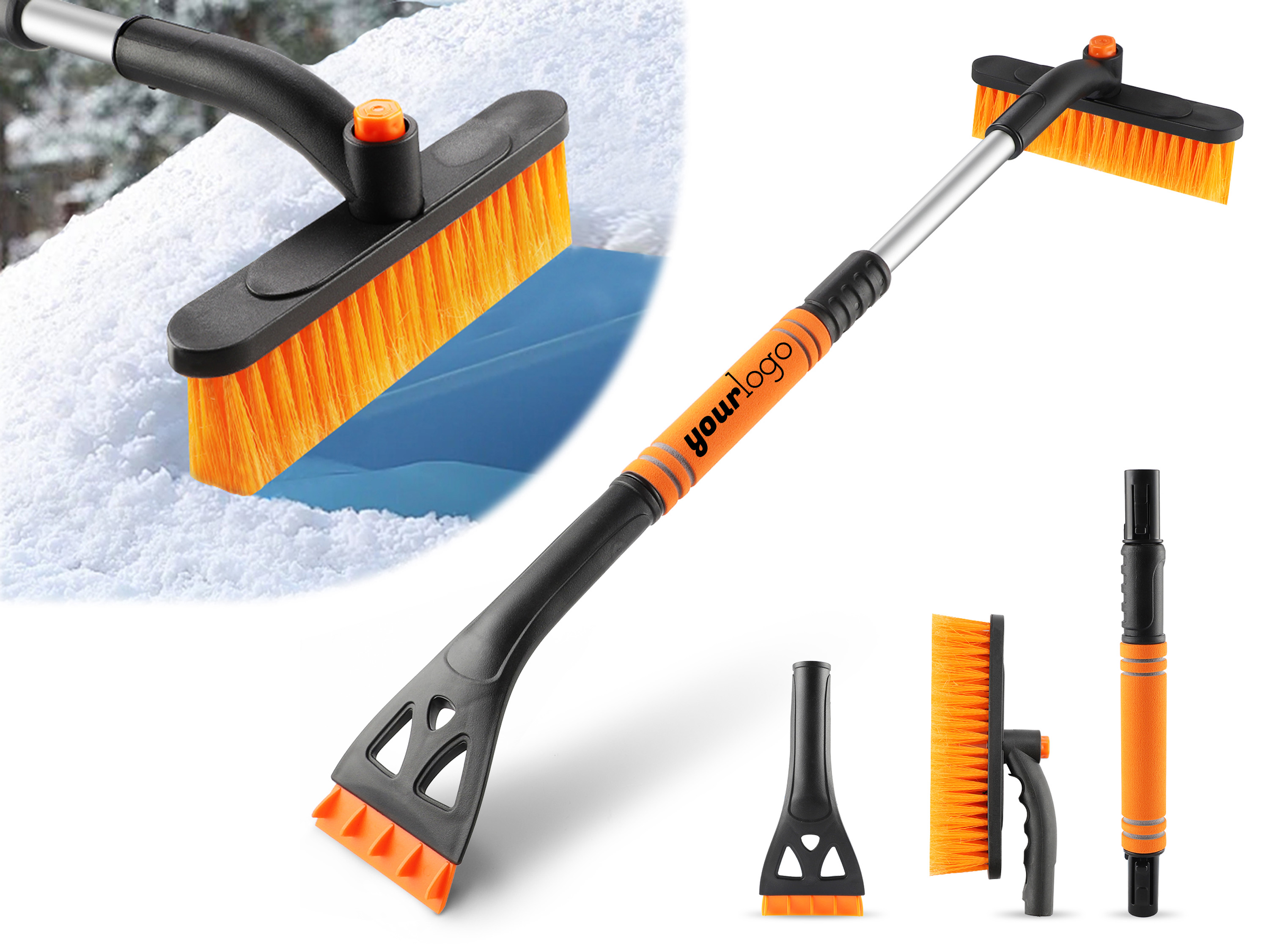 Aluminum Extendable Ice Scraper and Snow Cleaning Brush 6