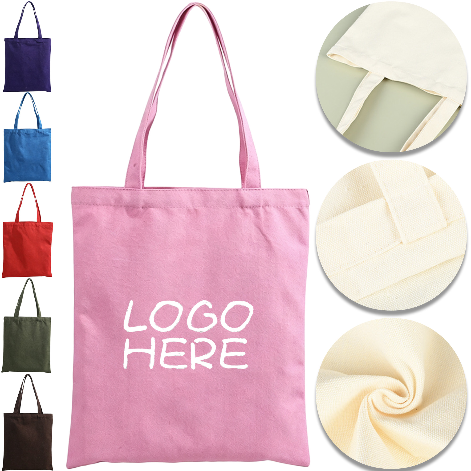 Poly Cotton Canvas Tote Bag, custom tote bag with logo imprint 2