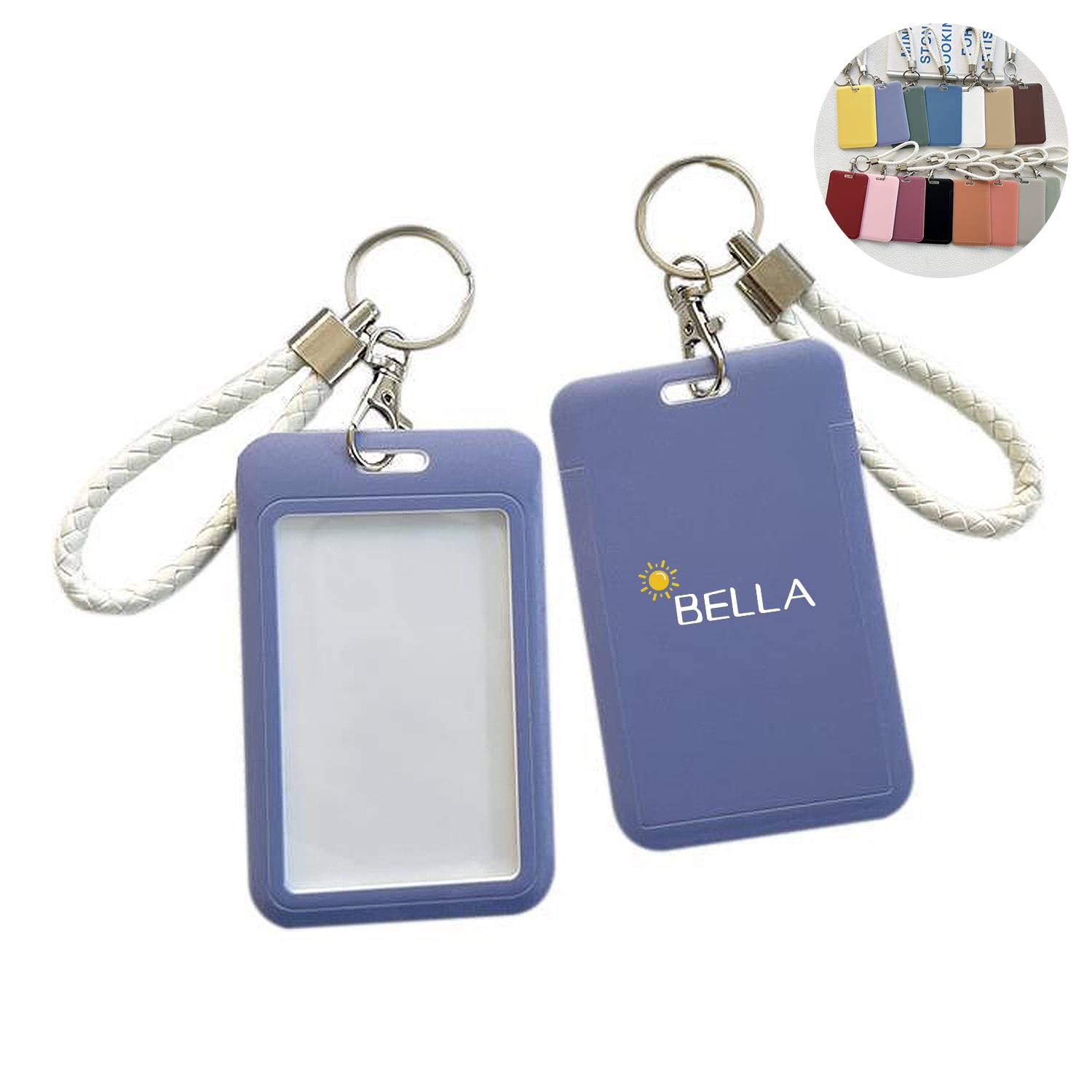 Plastic Name Tag Holder With Key Chain