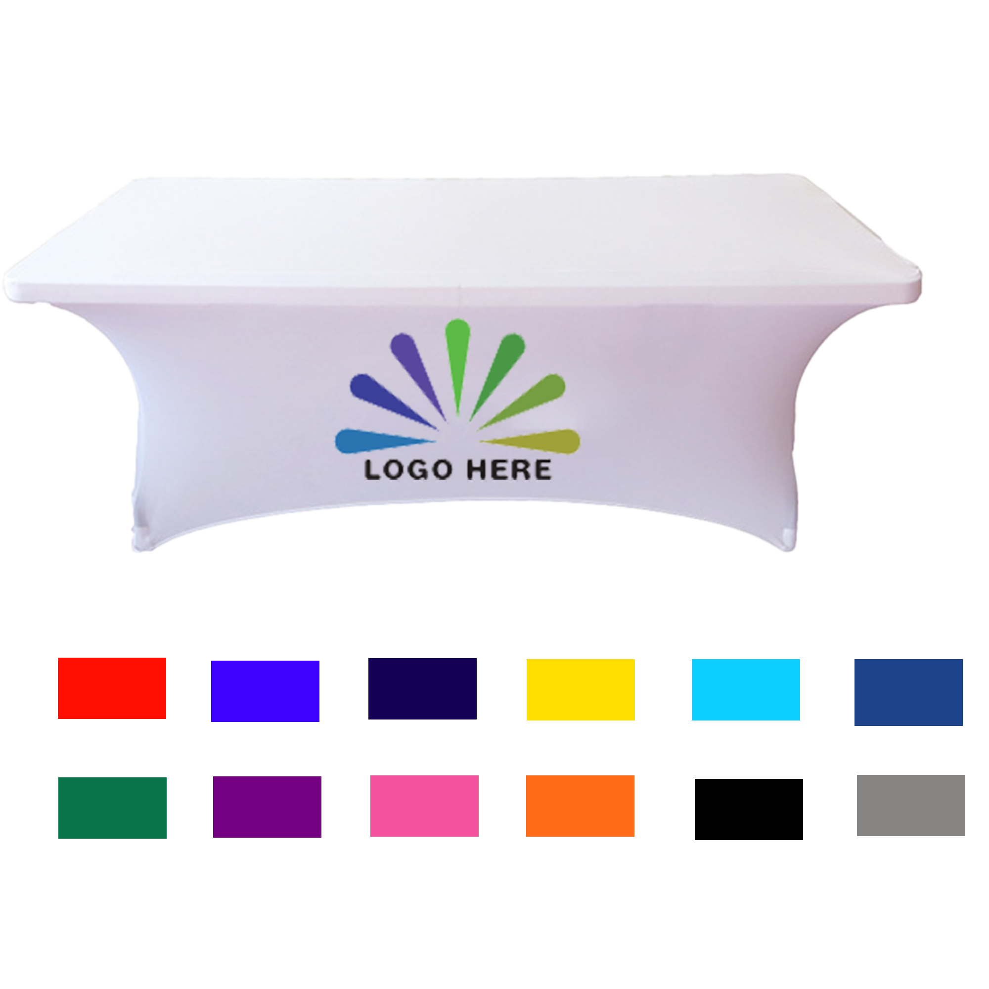 Wrinkle-Free 6FT Stretch Table Cover with Custom Imprint 3
