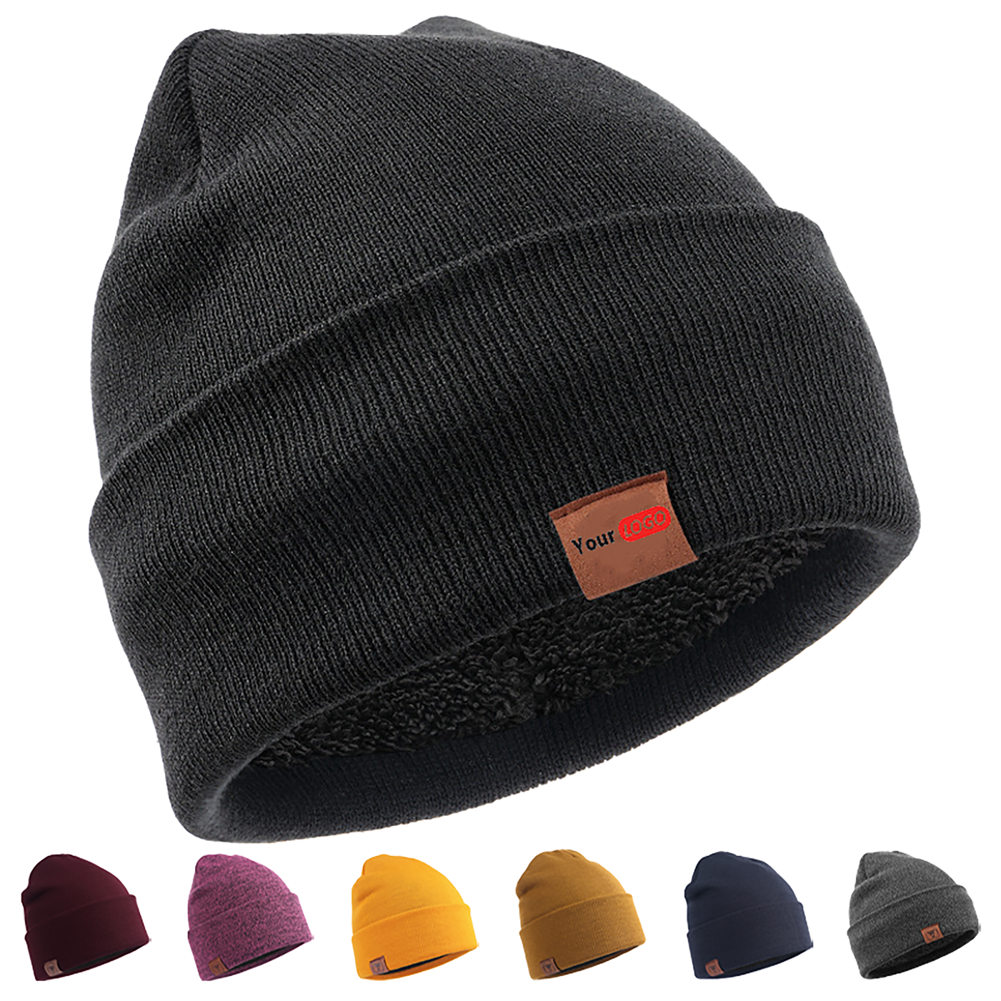 Fleece-Lined Knit Beanie