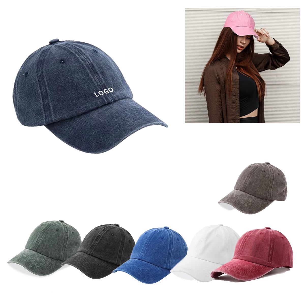 Washed Plain Baseball Cap
