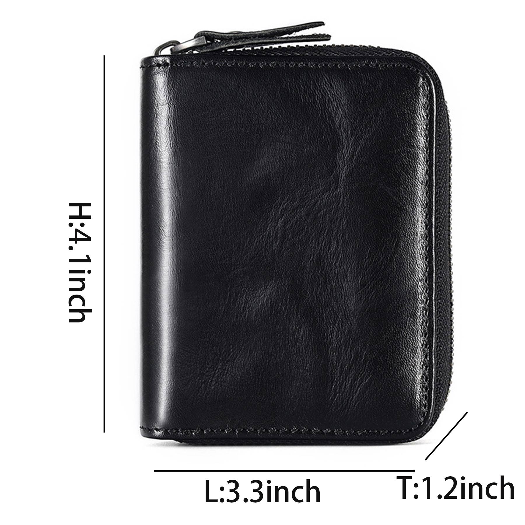 Genuine Leather Multi Card Organizer Wallet with Zipper