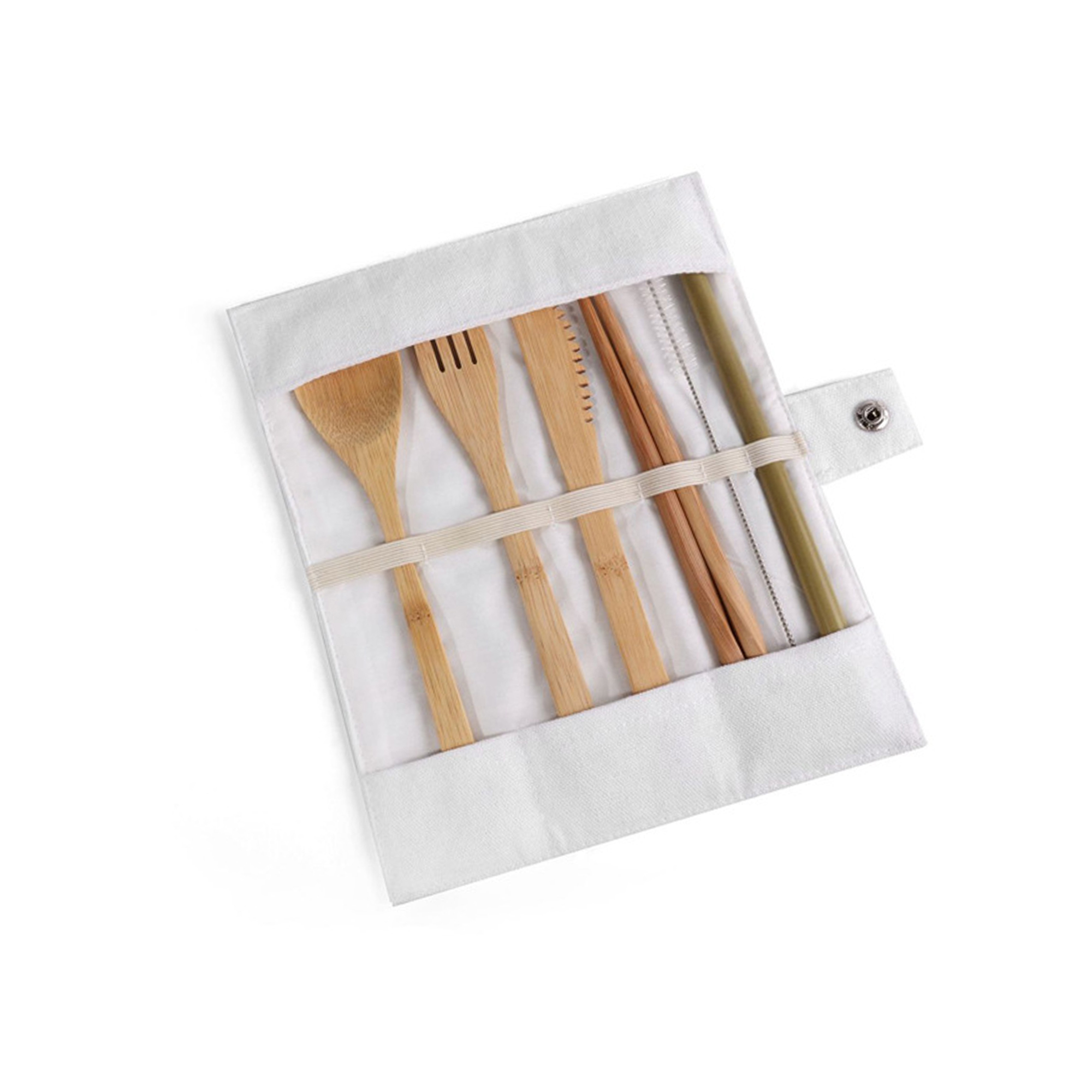 Bamboo Travel Utensil Set with Pouch 16
