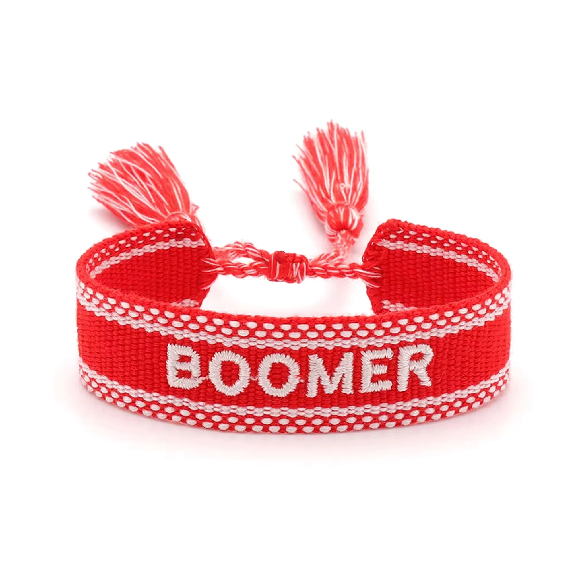 Woven Embroidery Letter Tassel Bracelet 6