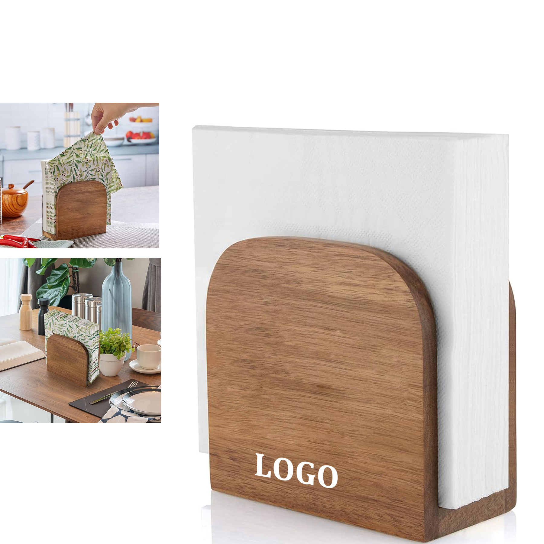 Upright Wooden Napkin Dispenser 8