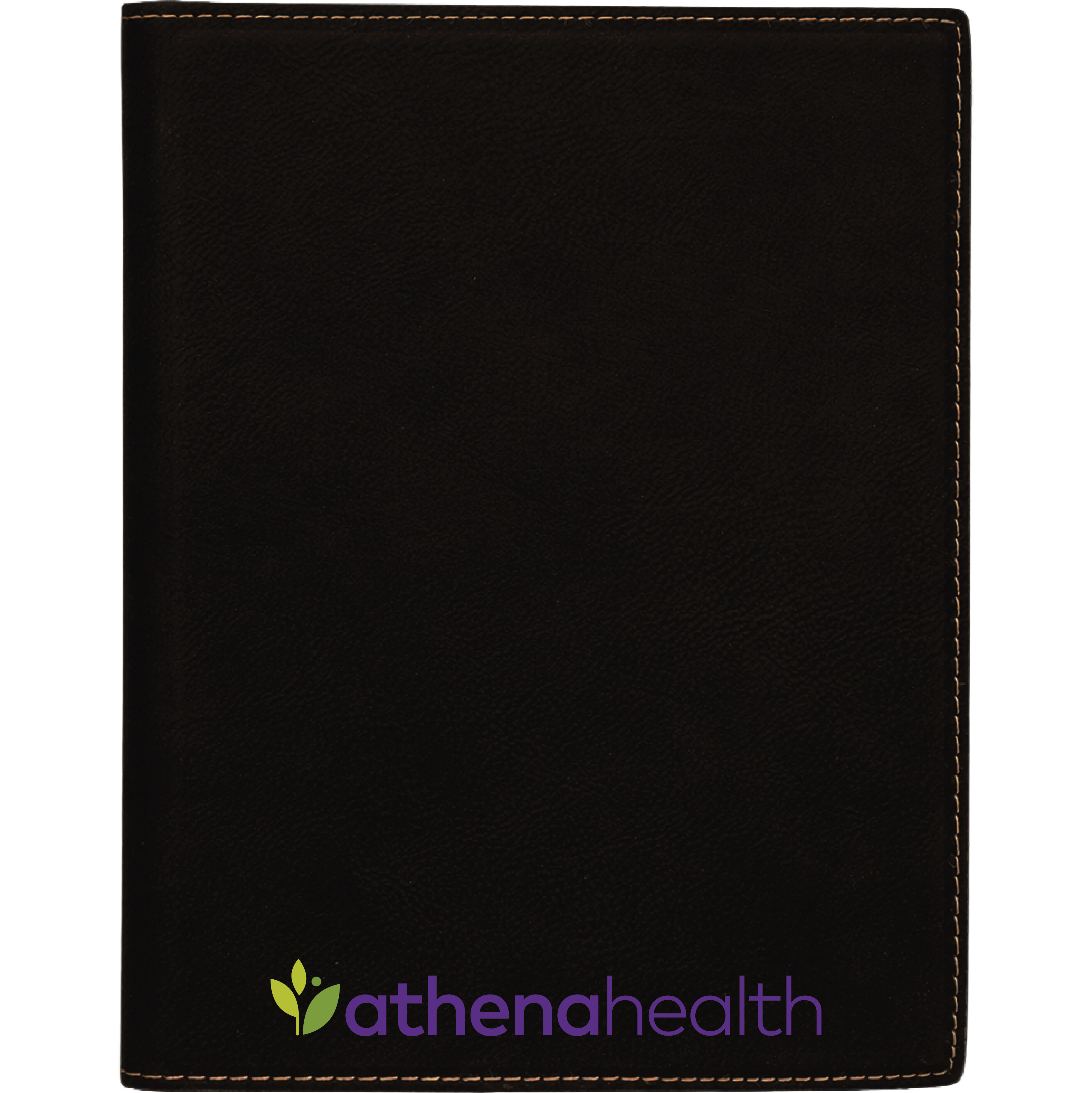 7" x 9" Leatherette Black/Gold Portfolio