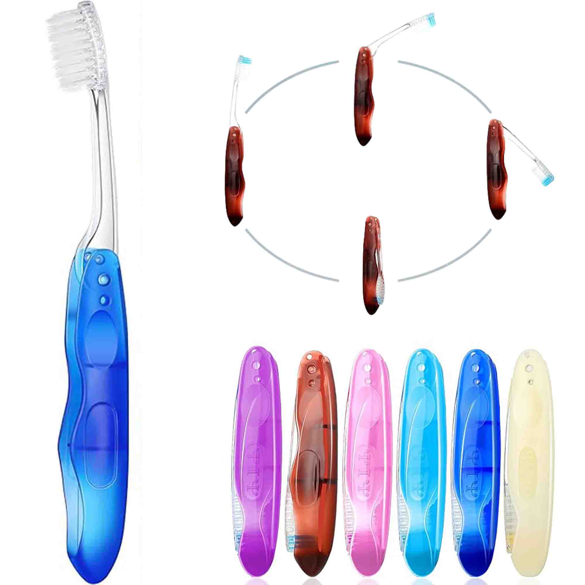 Foldable Travel Toothbrush Folding Soft Medium Bristles 2