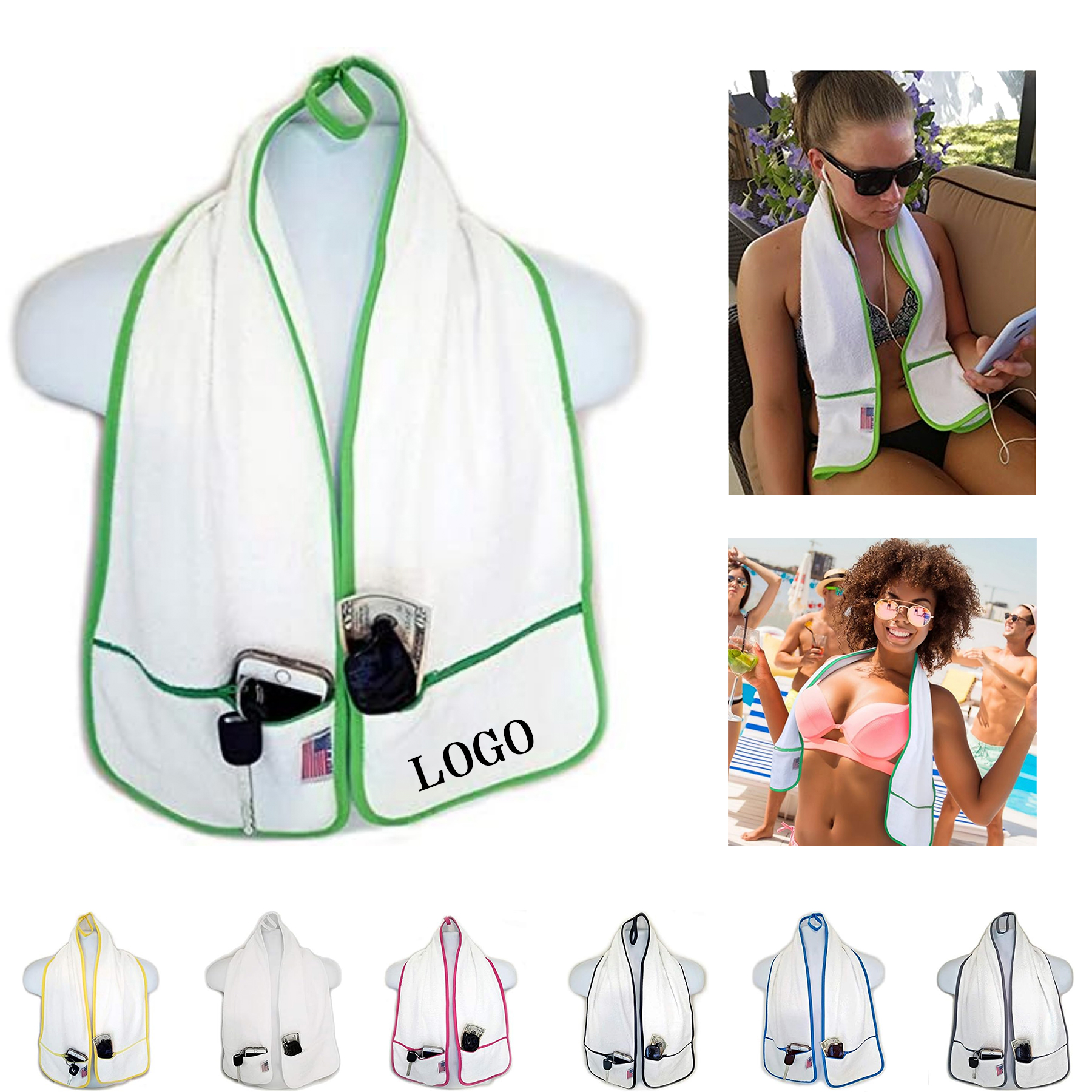 Zipper Pockets Hold Sports Towel 18