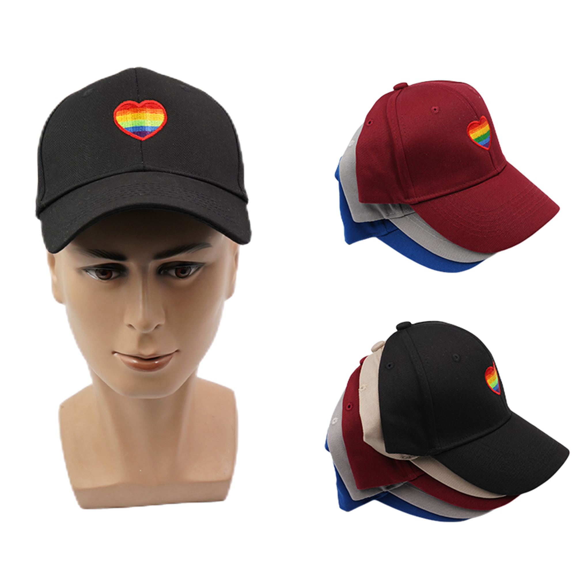Embroidered Rainbow Hat
