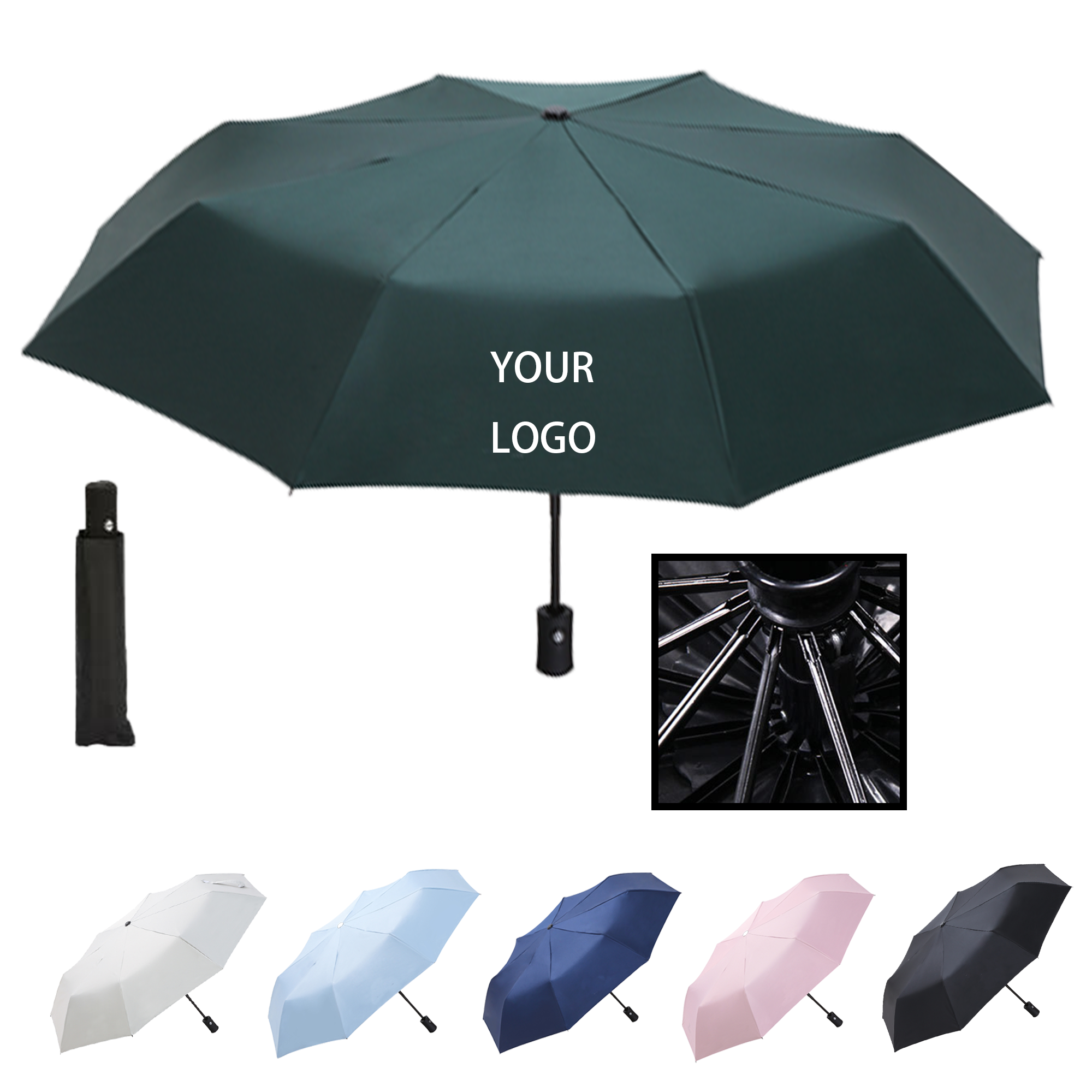 MOQ 20 PCS Waterproof Sun Rain Dual-Use Umbrella