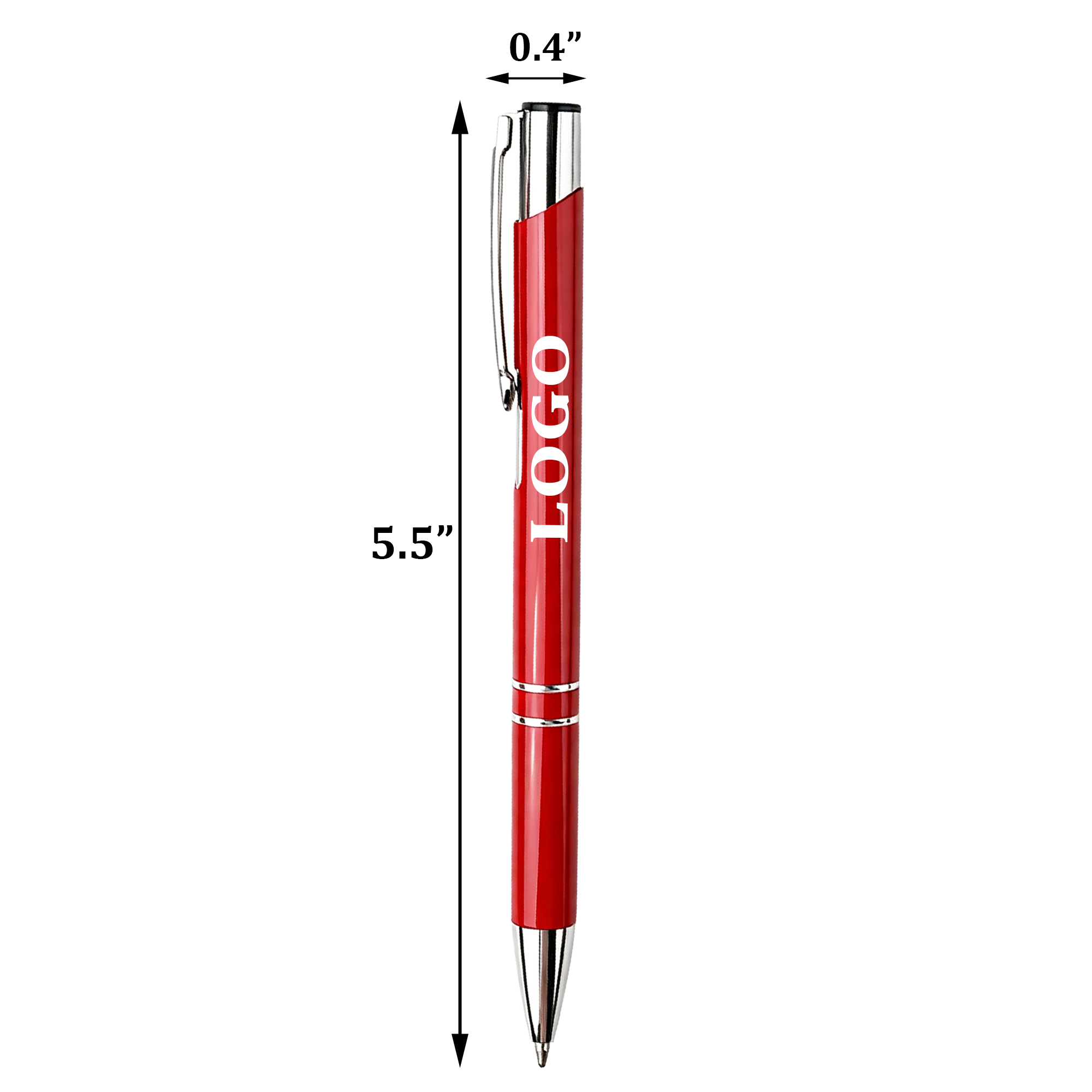 Retractable Metal Ballpoint Pen Black Ink 5