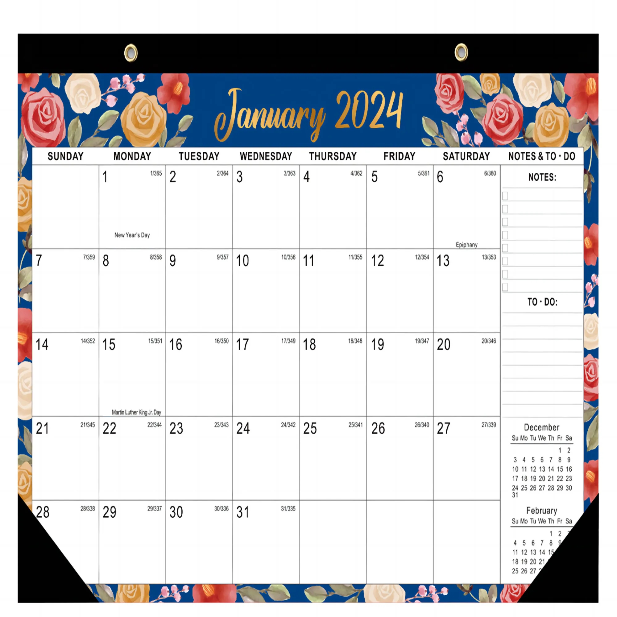 MOQ50 Full color 17''X 12'' Desk/Wall Calendar 8