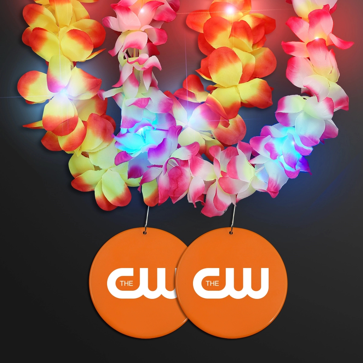 Light Up Hawaiian Leis with Custom Circle Medallion 60