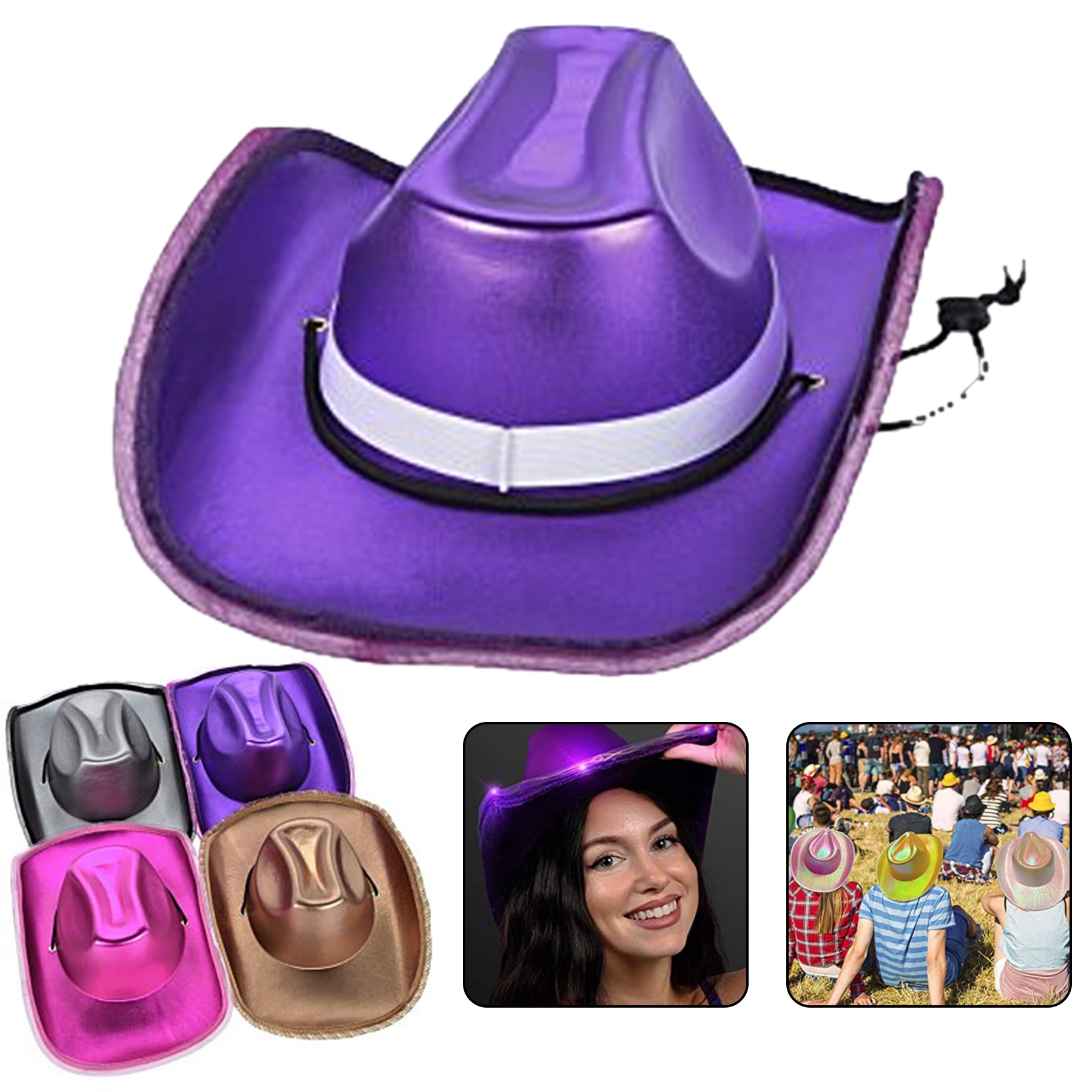 Shiny Light Up Cowboy Hat 6