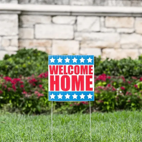 Custom 12 x 12 in Yard Signs for client welcome kits