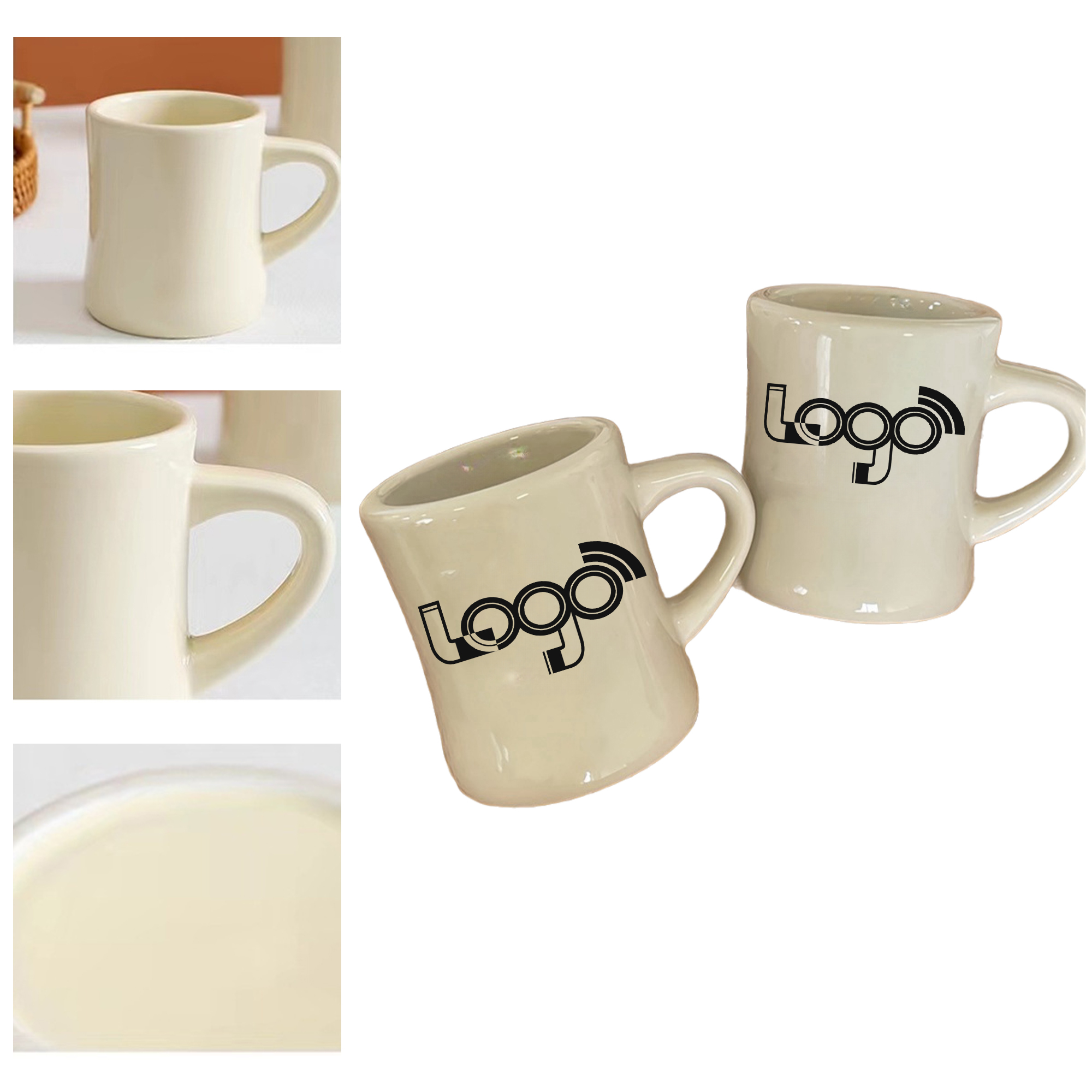 Durable Off-White Ceramic Coffee Mug