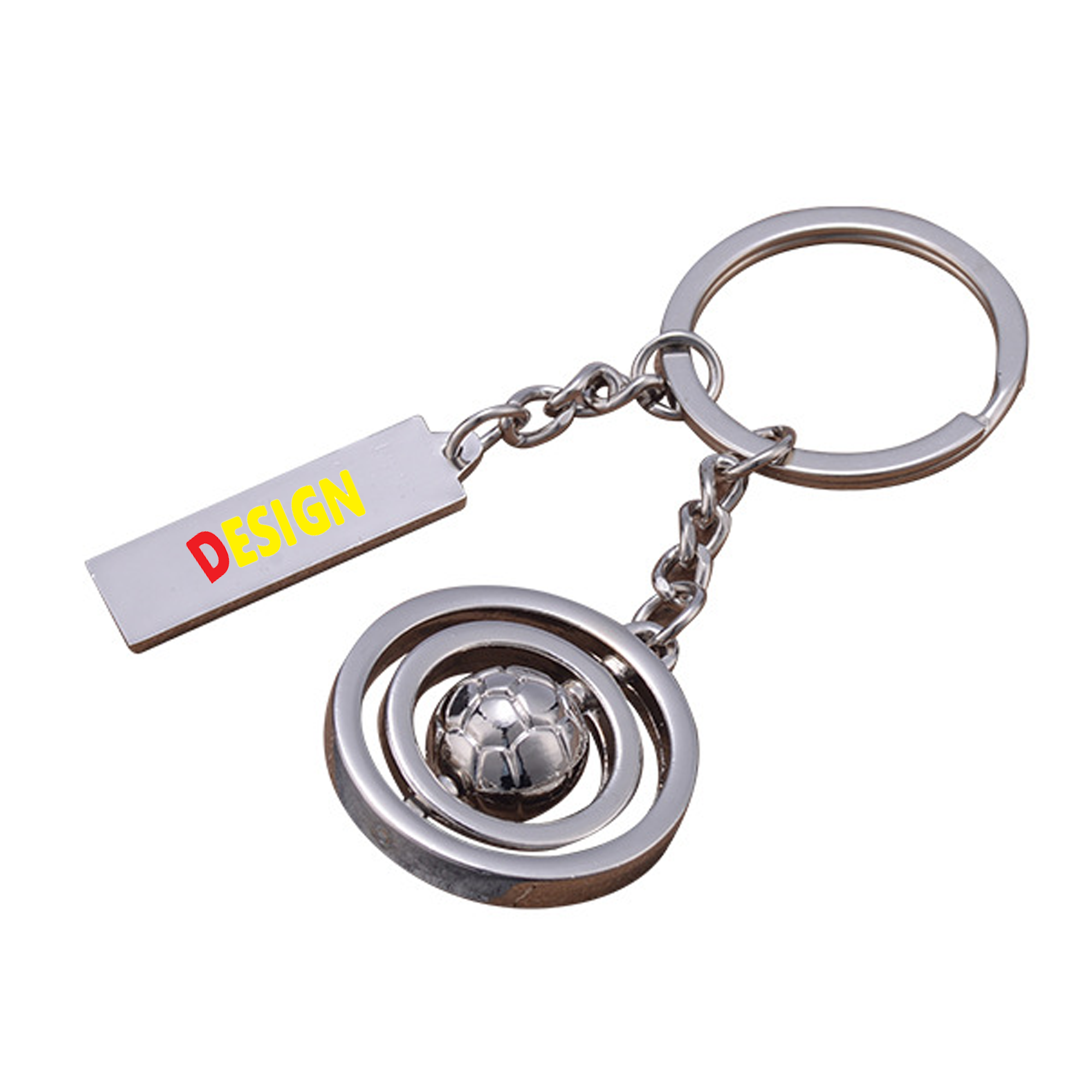 Rotating Soccer Tag Keychain
