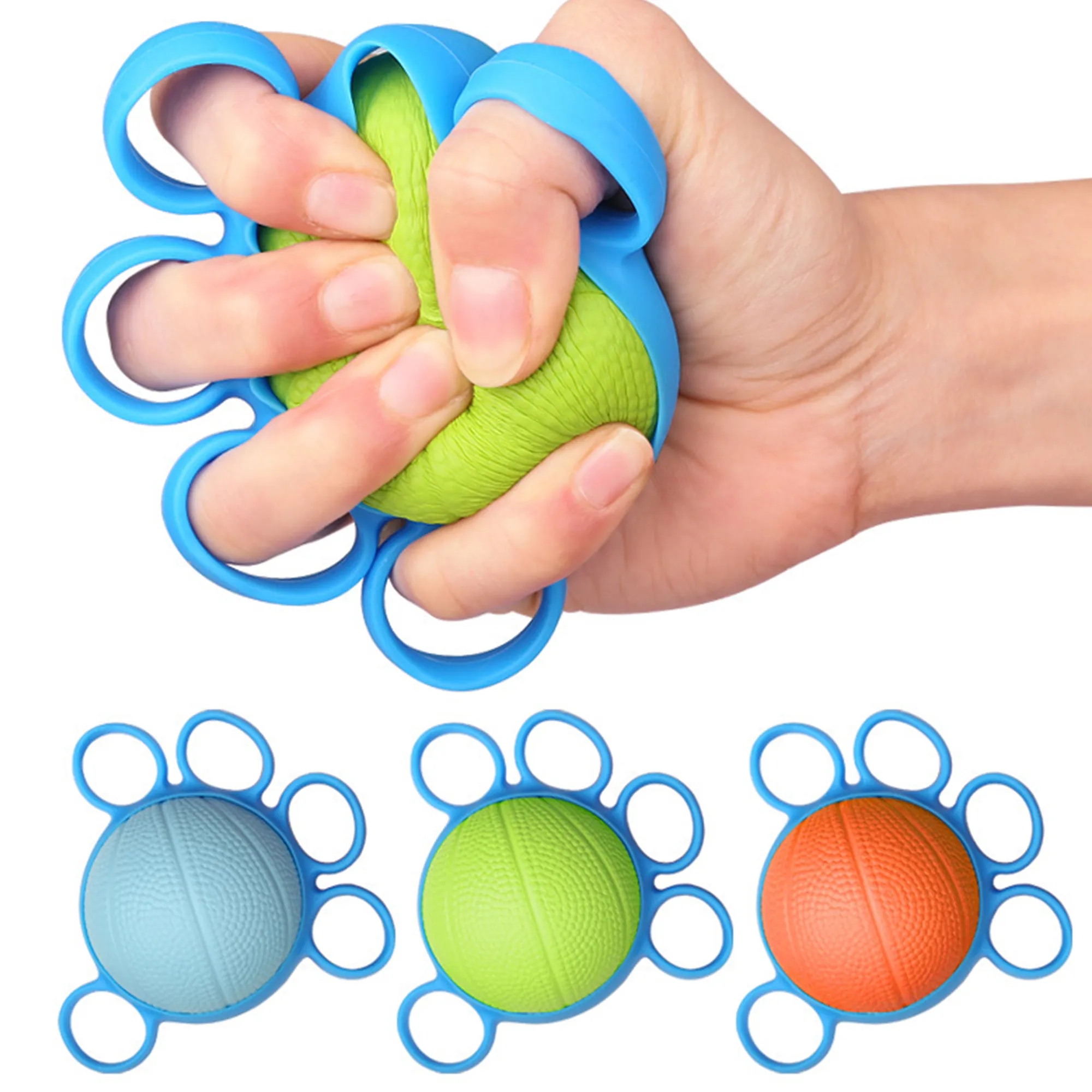 Exerciser Hand Gripper Silicone Finger Puller set 8