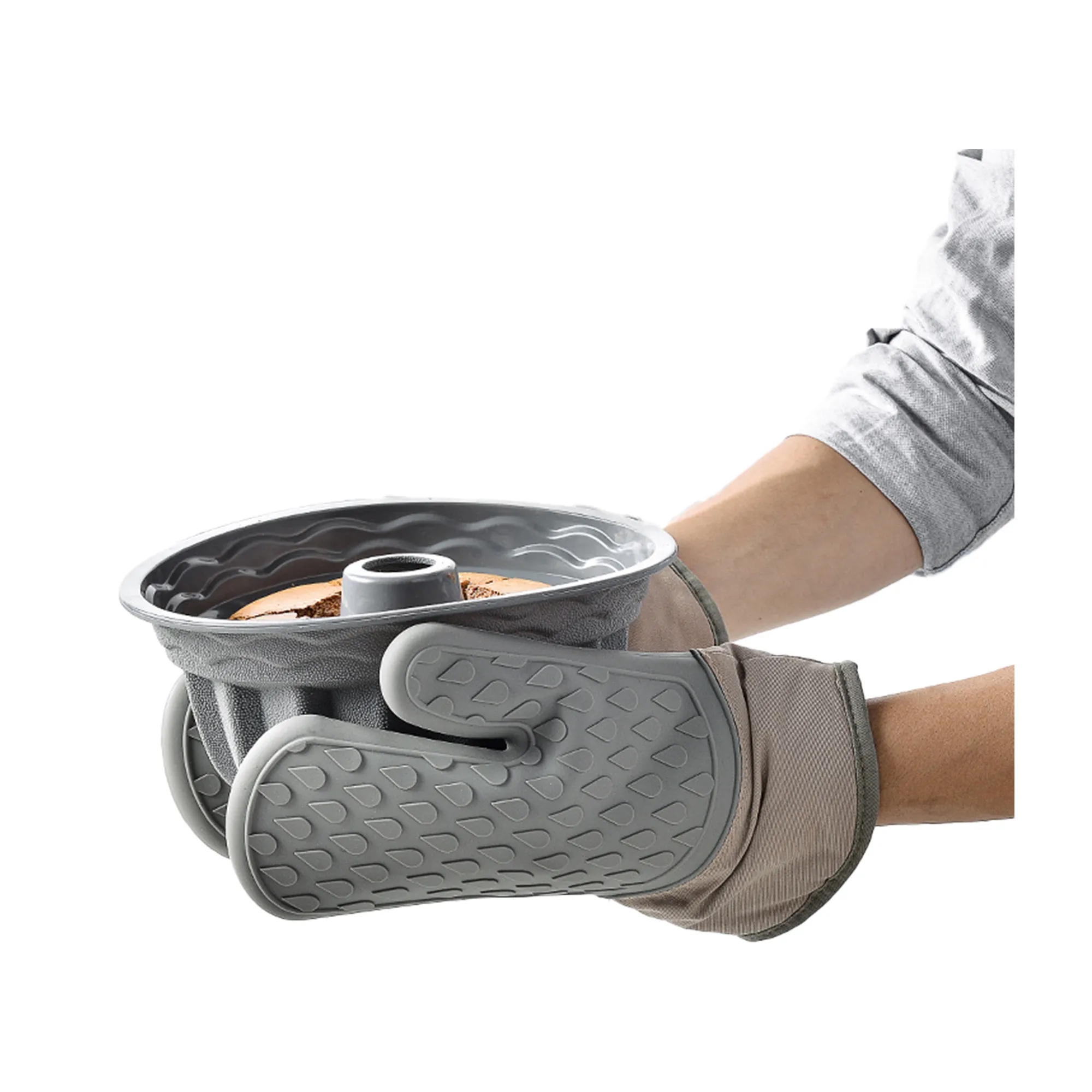 Grey Silicone Oven Mitt 14
