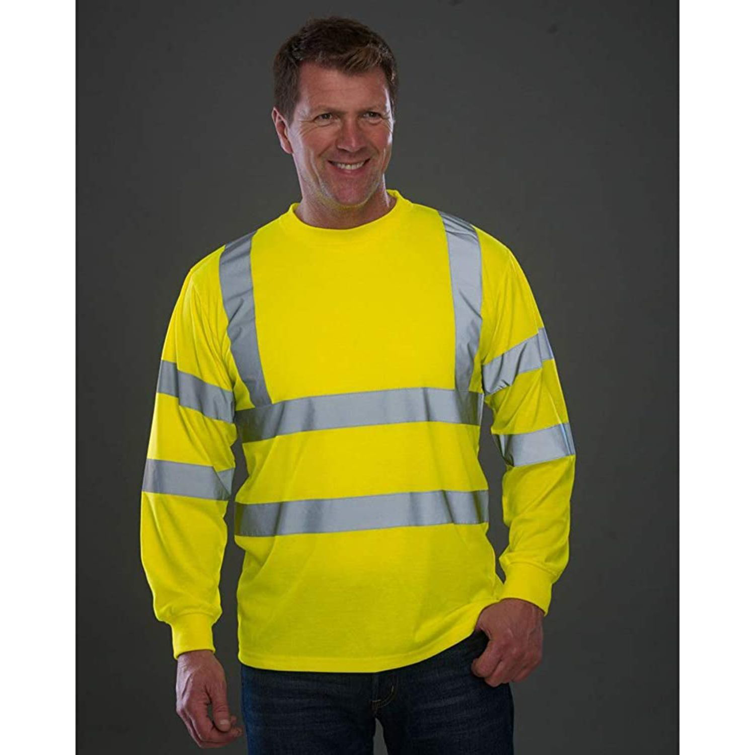 3.8 oz. Polyester Class 3 Odor Reducing Double Band Reflective Tape Safety T-Shirt