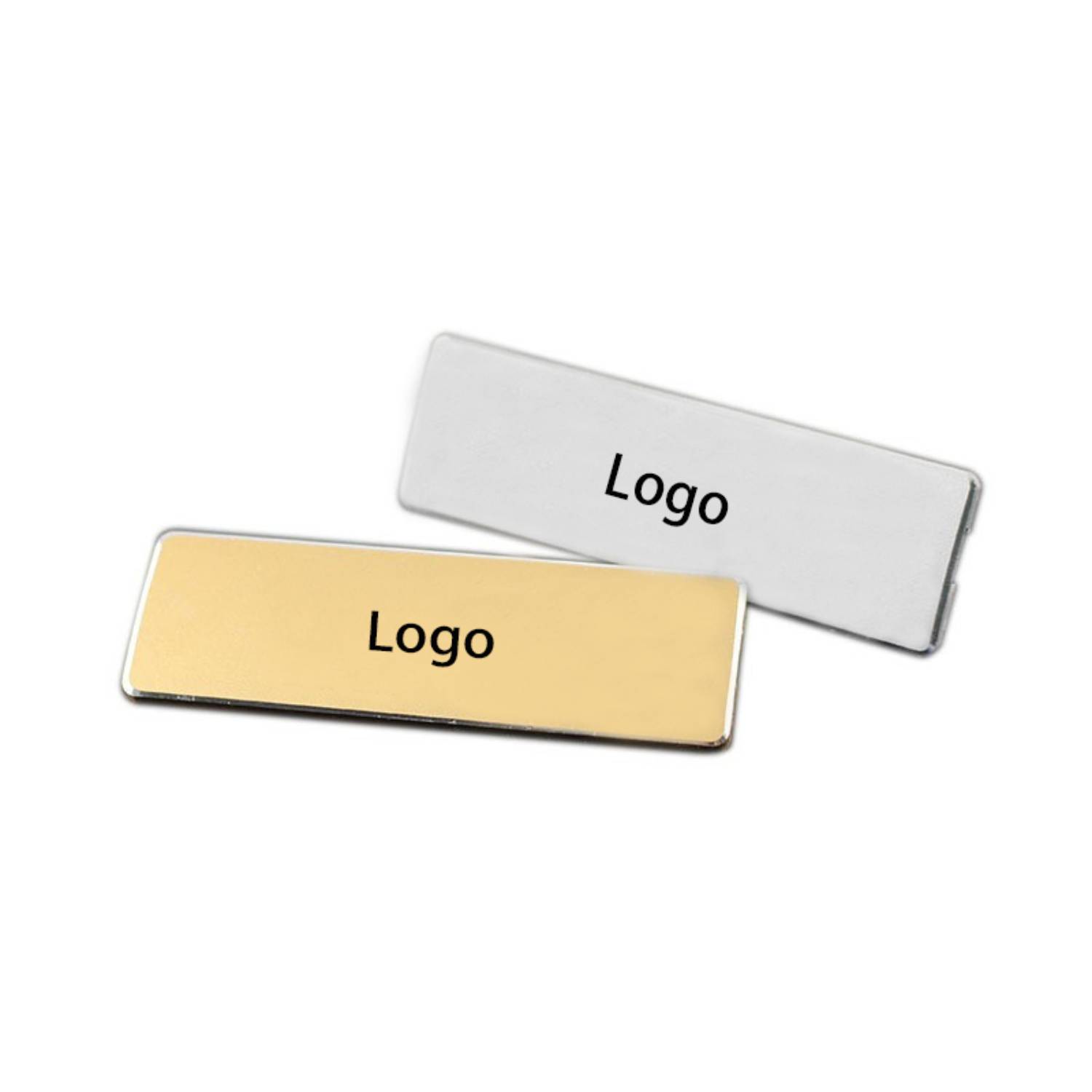 Aluminum Name Plate Safety Pin Badge