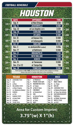 Magnet Football Sport Schedules - 4x7 Round Corners