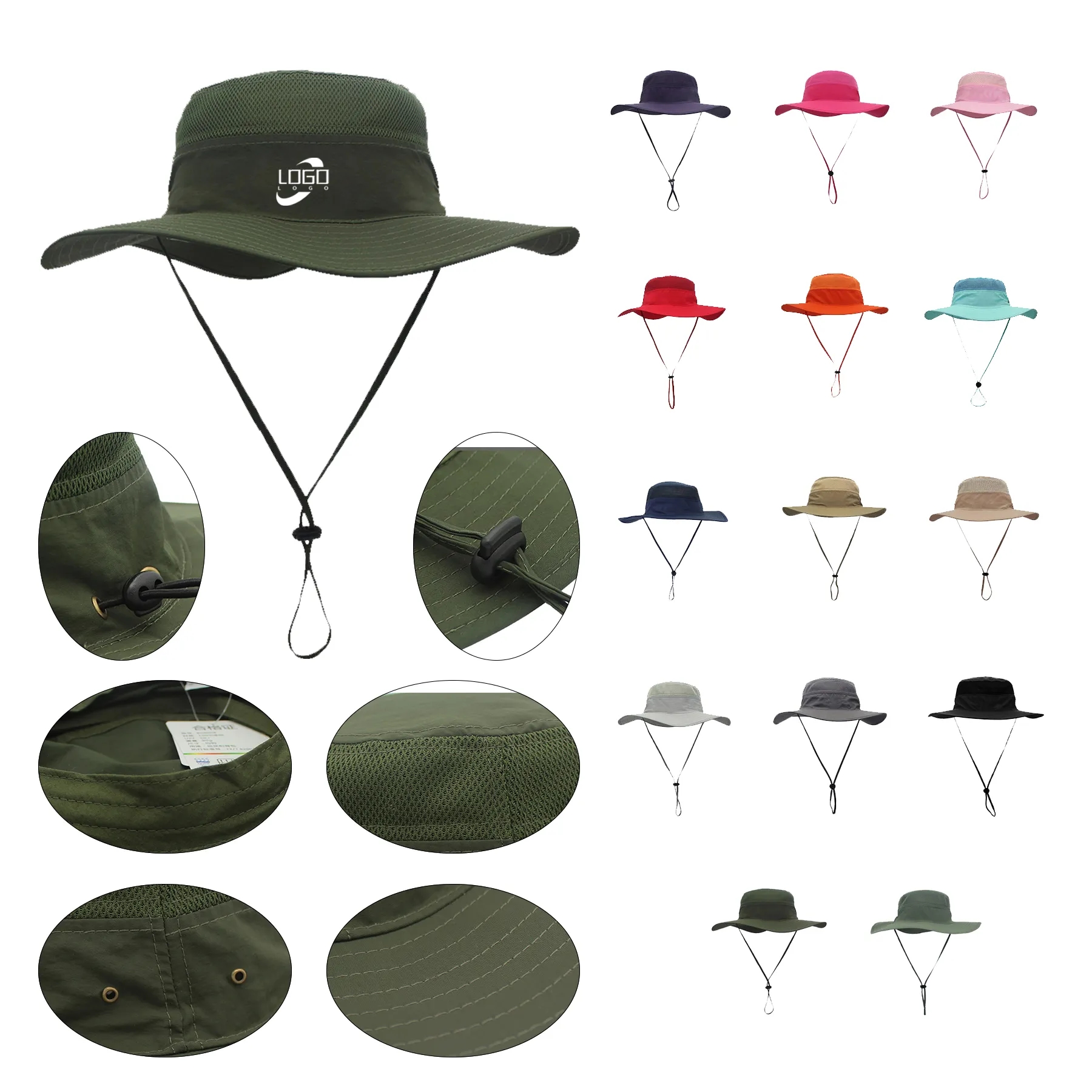 Wide Brim UV Protection Sun Bucket Cap