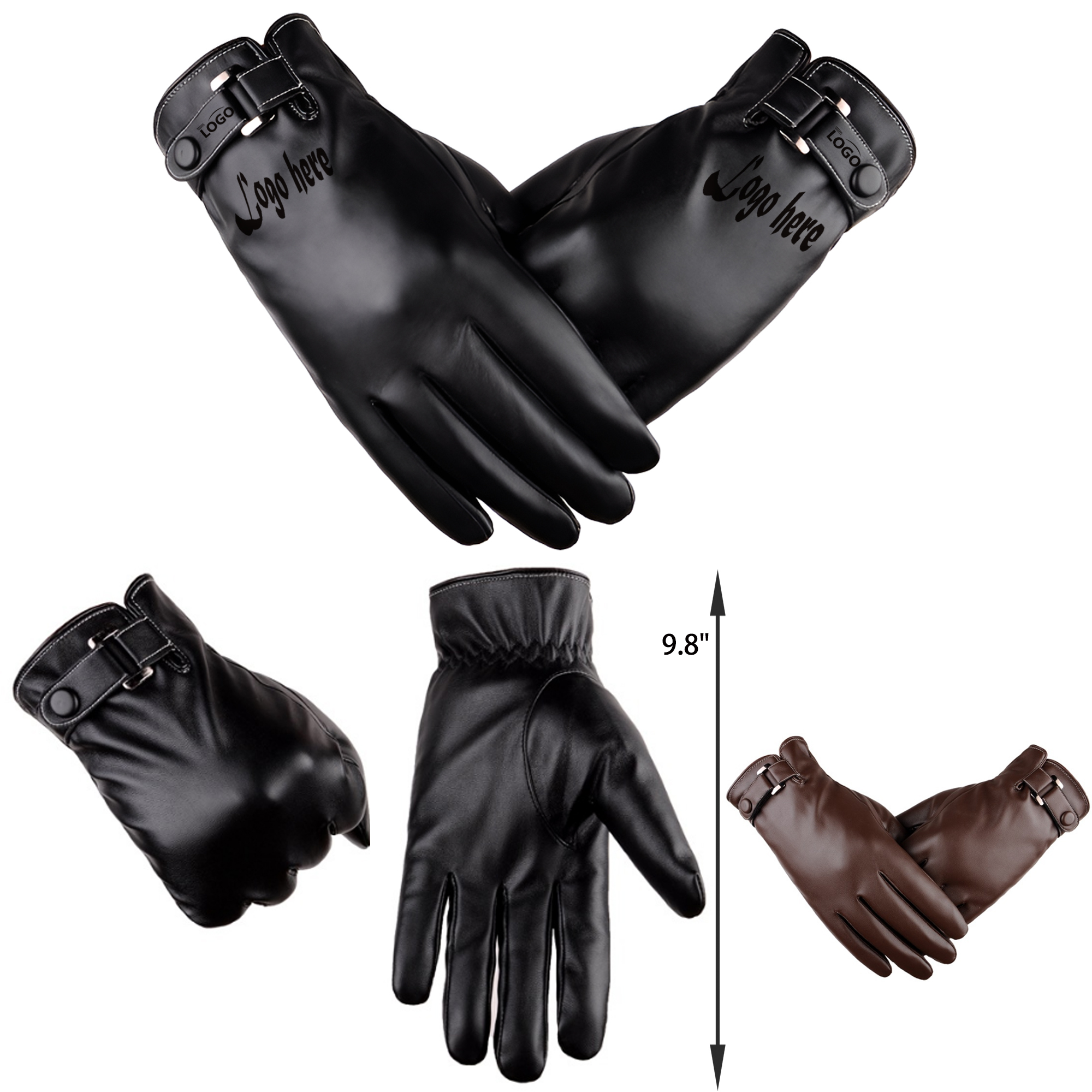 Stylish Winter Thermal Leather Gloves 6