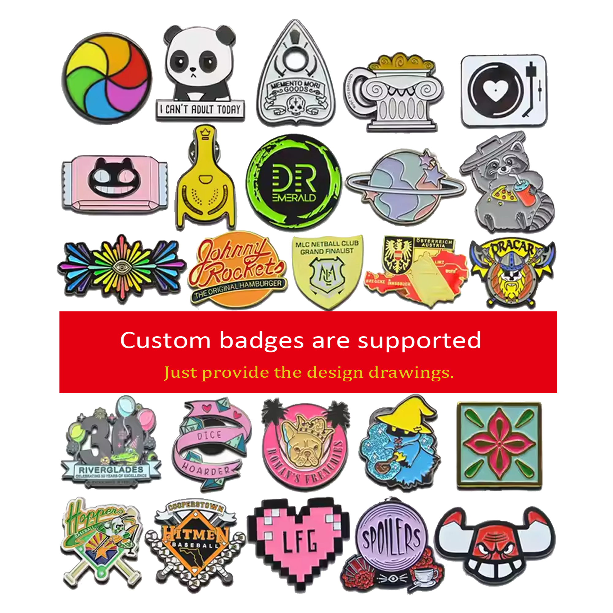 MOQ 100pcs Customizable Metal Badges 3