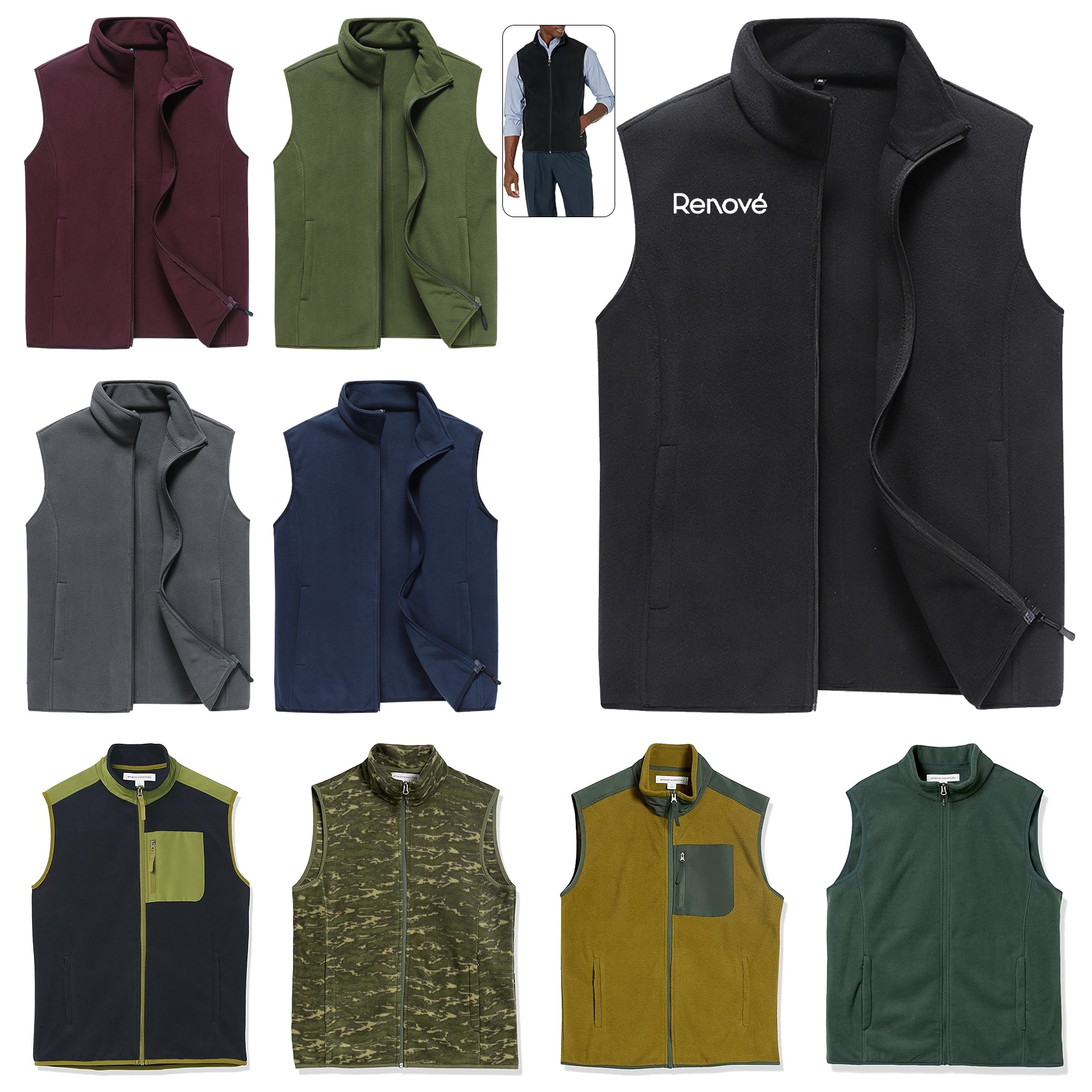 Men's Full-Zip Polar Fleece Vest 6