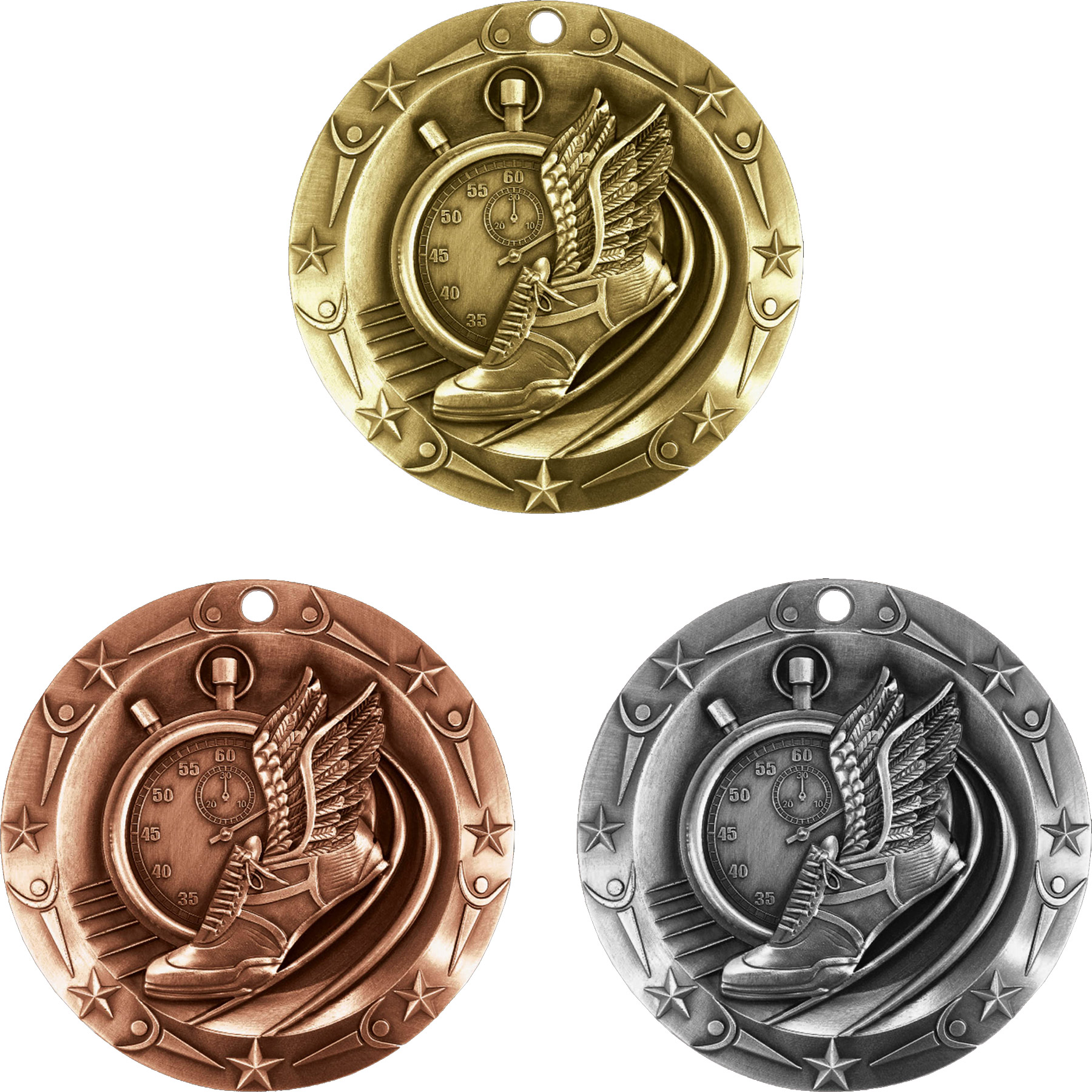 Stock World Class Sports & Academic Medals: Track
