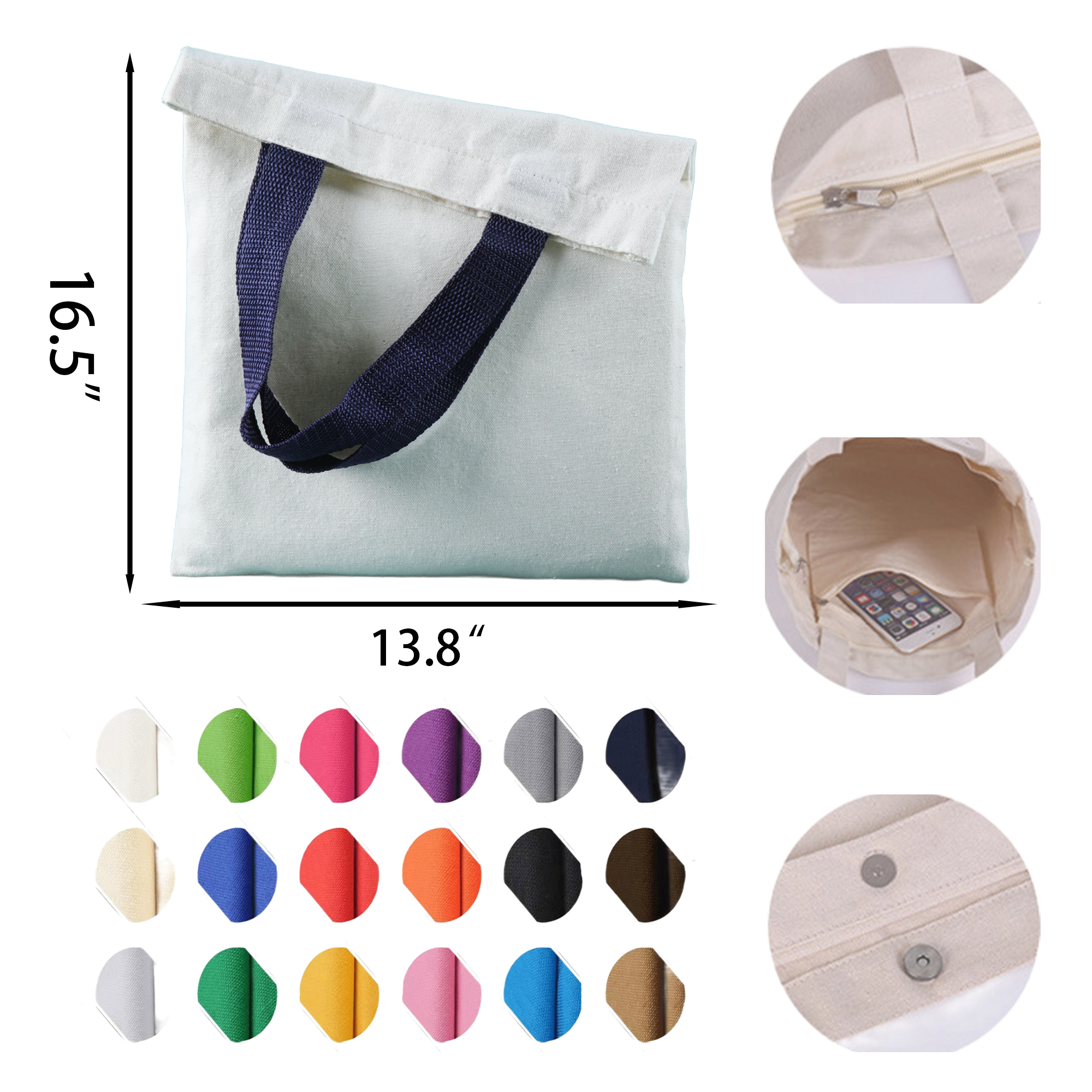 Multi purpose handbag, custom tote bag with logo imprint 2