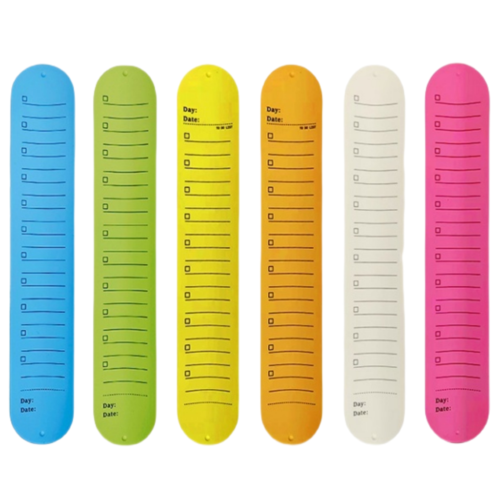 9.37" x 1.77" To Do List Memo Silicone Wrist Band Writable Erasable 7