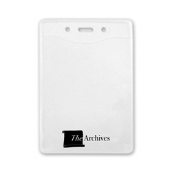 3.27" W x 4.80" H - Vertical PureClear Vinyl Badge Holder (1 Color Imprint)