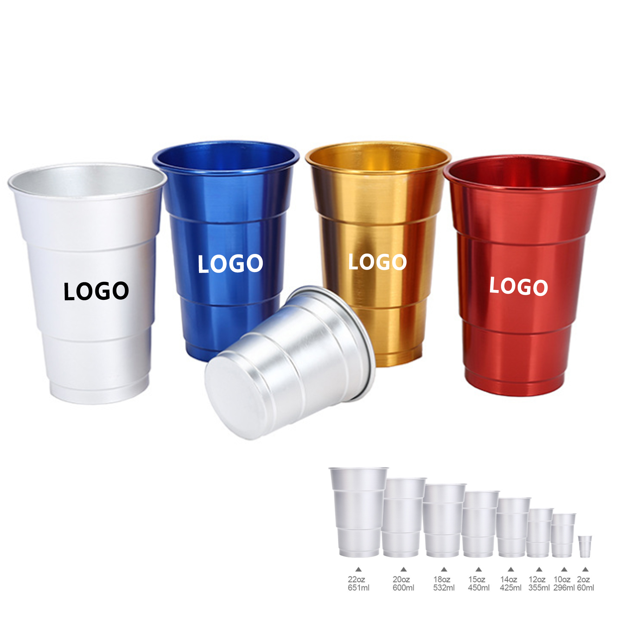 MOQ 50 Aluminum Cup 16 OZ 3