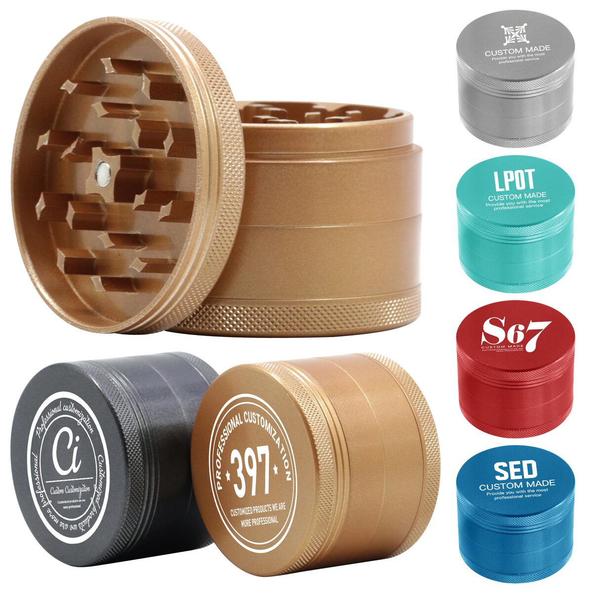 50mm 4 Pieces Zinc Alloy Herb Spice Grinder