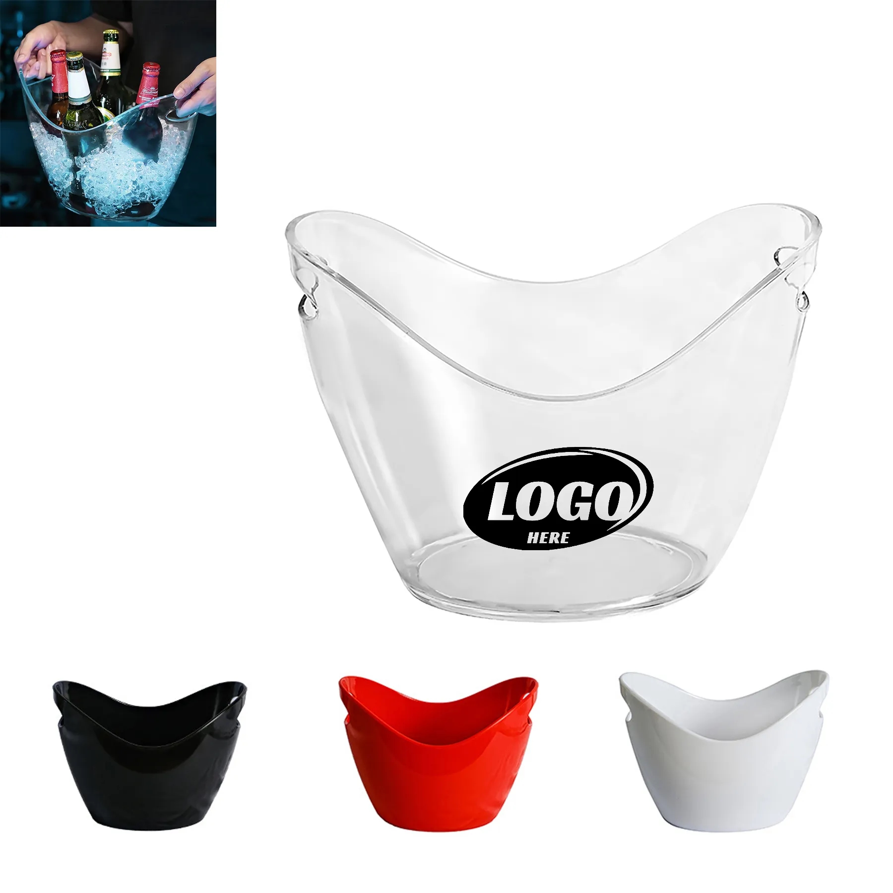 Acrylic 4 Liter Plastic Ice Bucket