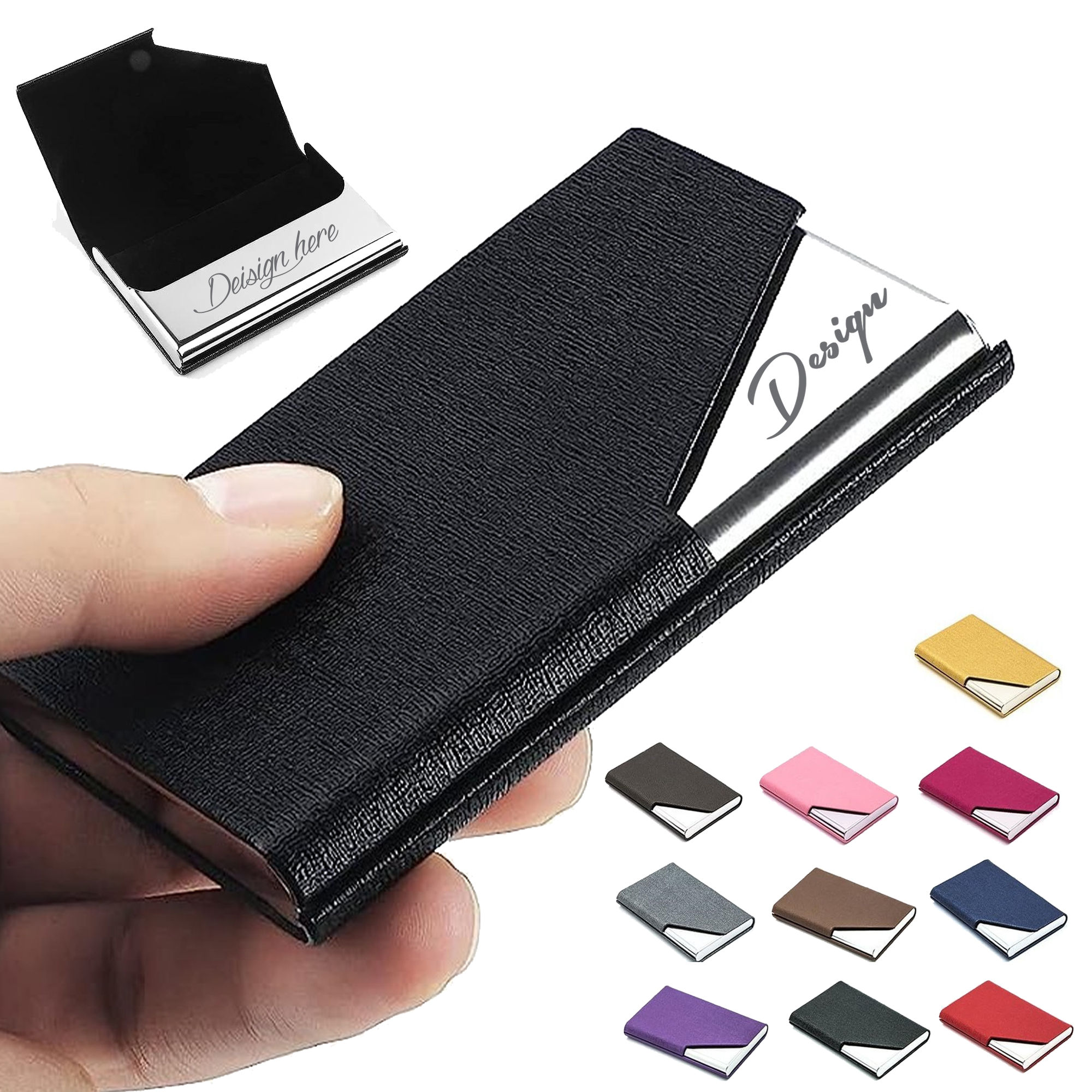 MOQ50 Premium Leather Magnetic Card Holder 5
