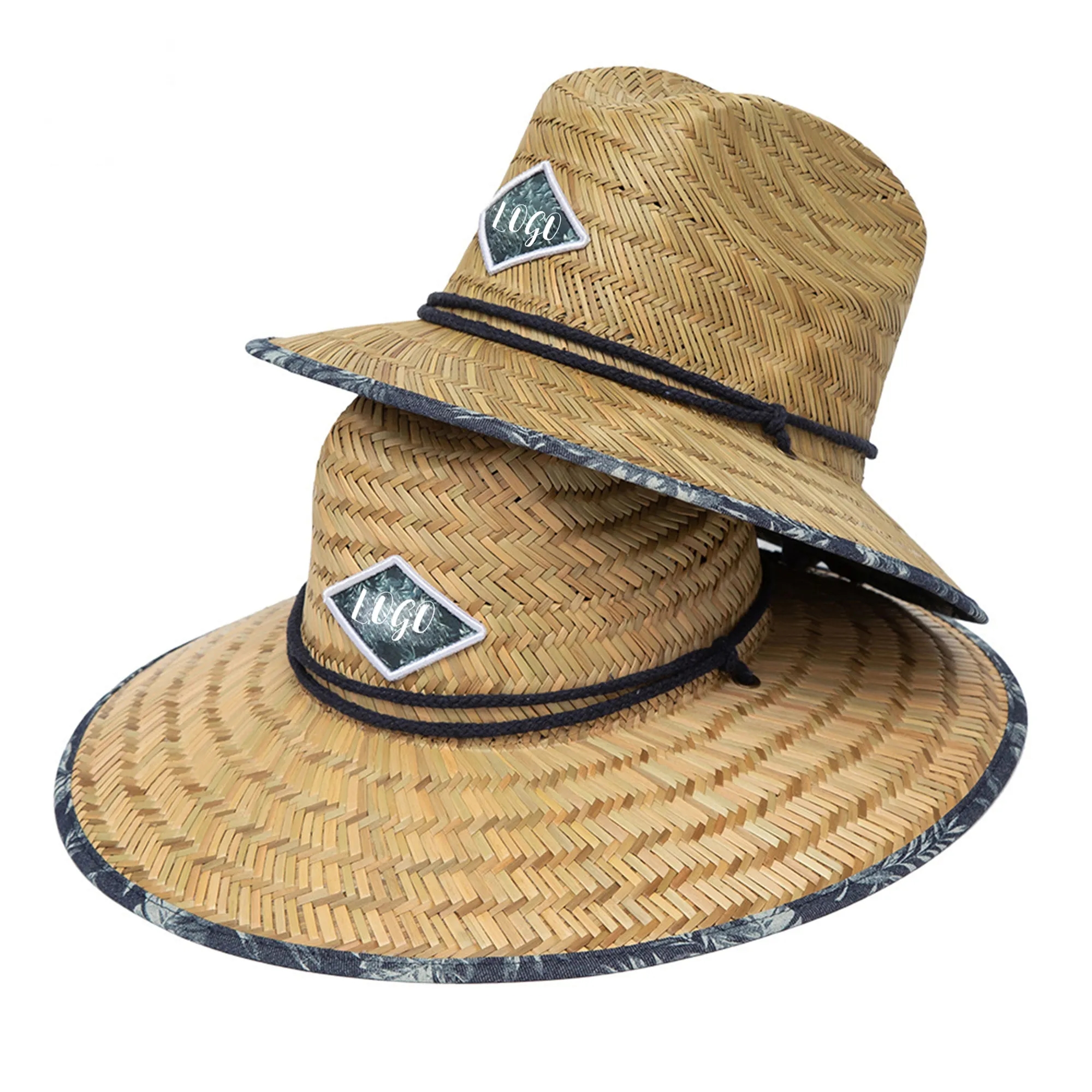 Straw Lifeguard Hat With Custom Woven Label 10