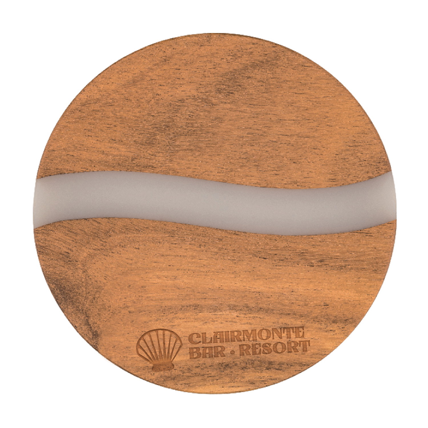 Acacia and Resin Round Coaster