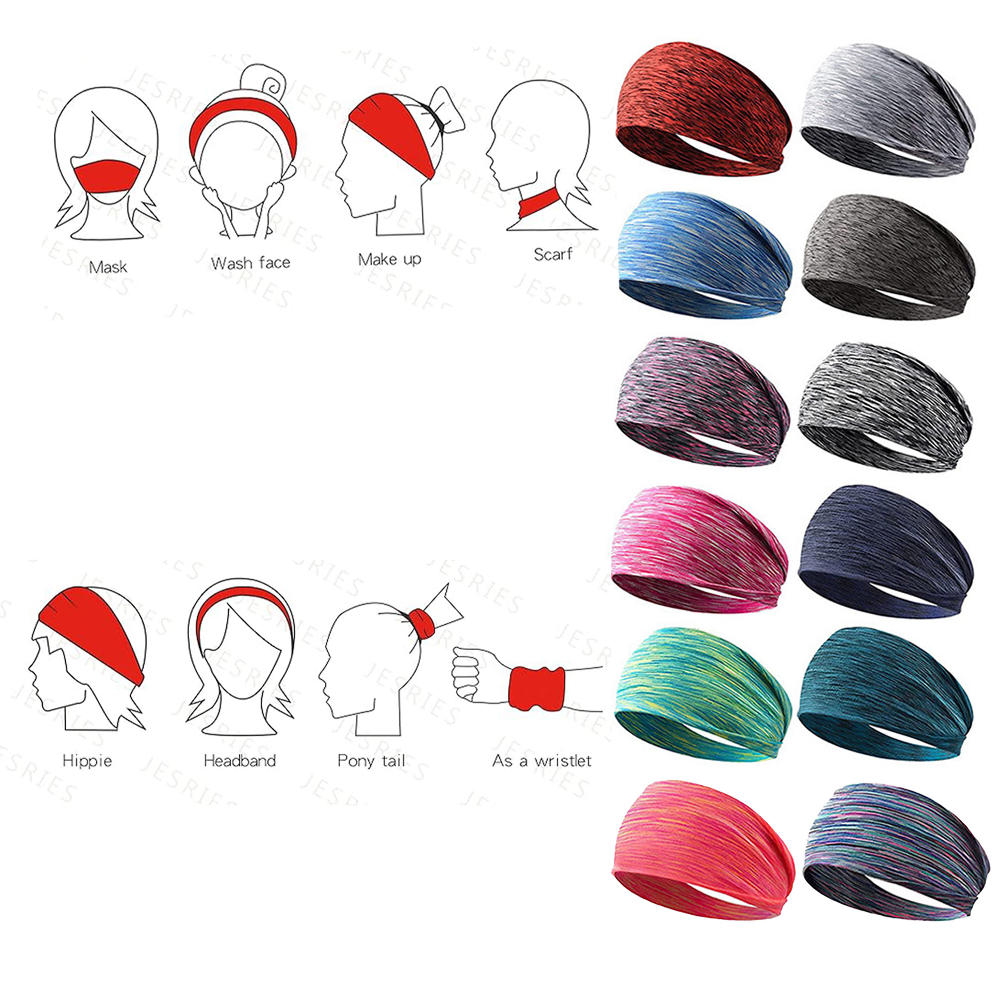 Workout Colours Comfortable Headbands 4