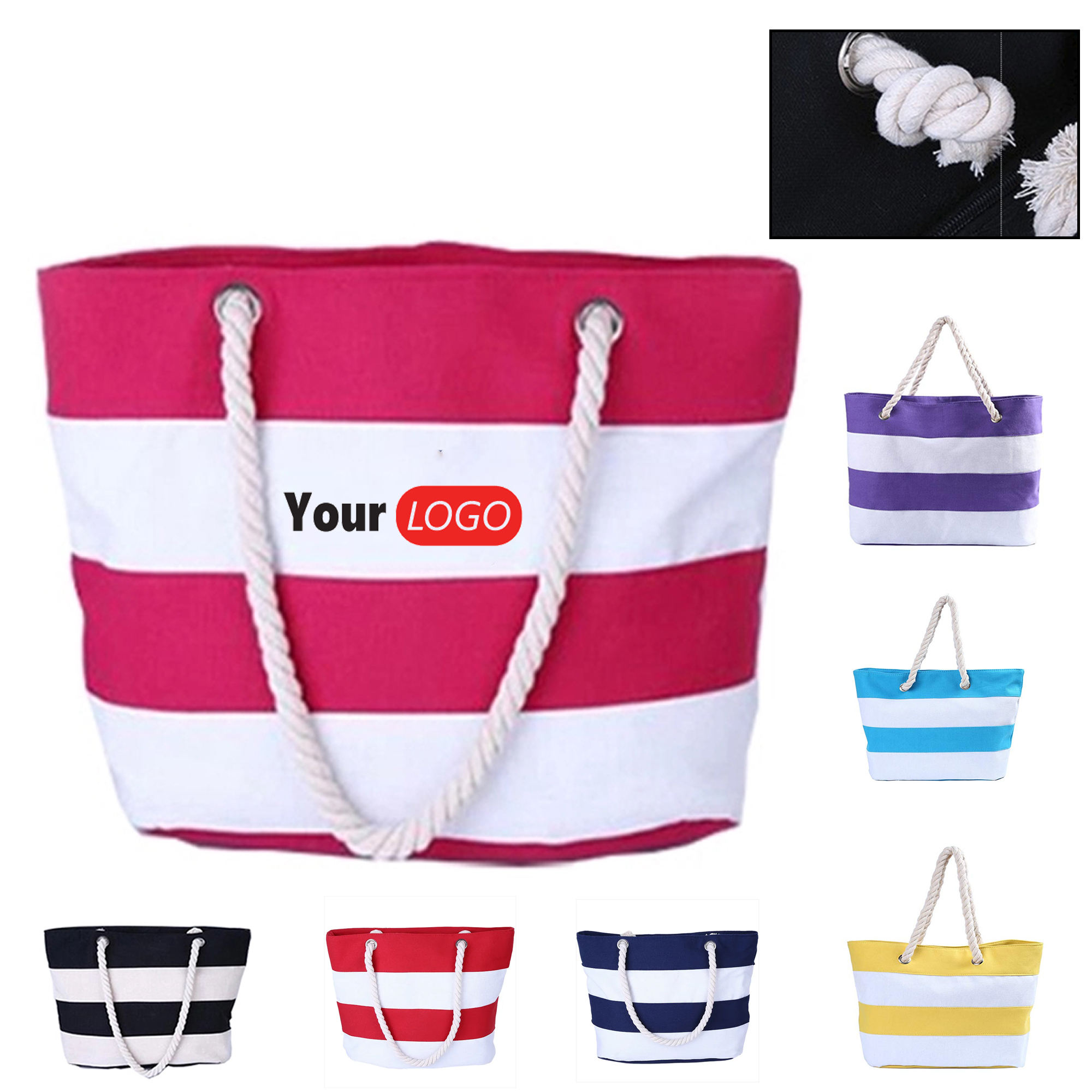 Canvas Carryall with Color Accents, custom tote bag with logo imprint 14