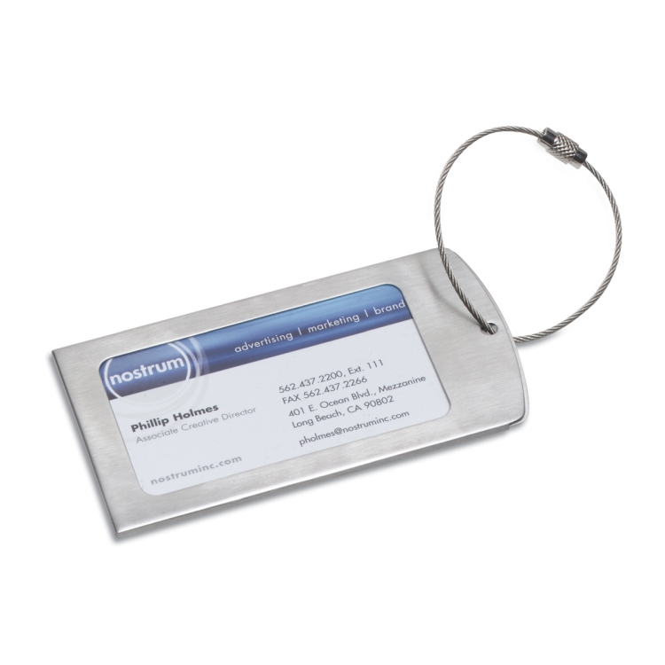 "Prestige" Brushed Metal Luggage Bag Tag 5