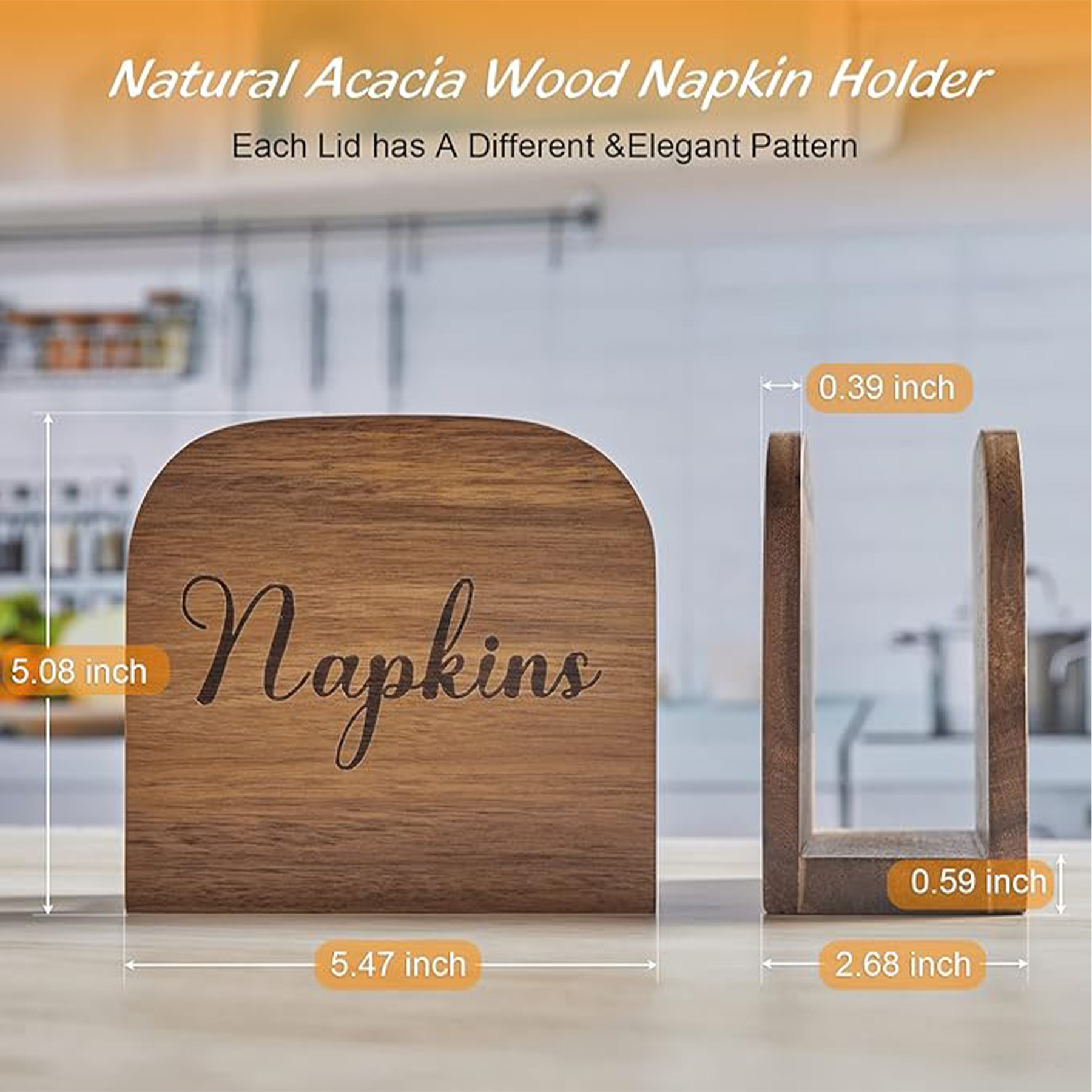 Upright Wooden Napkin Dispenser 9